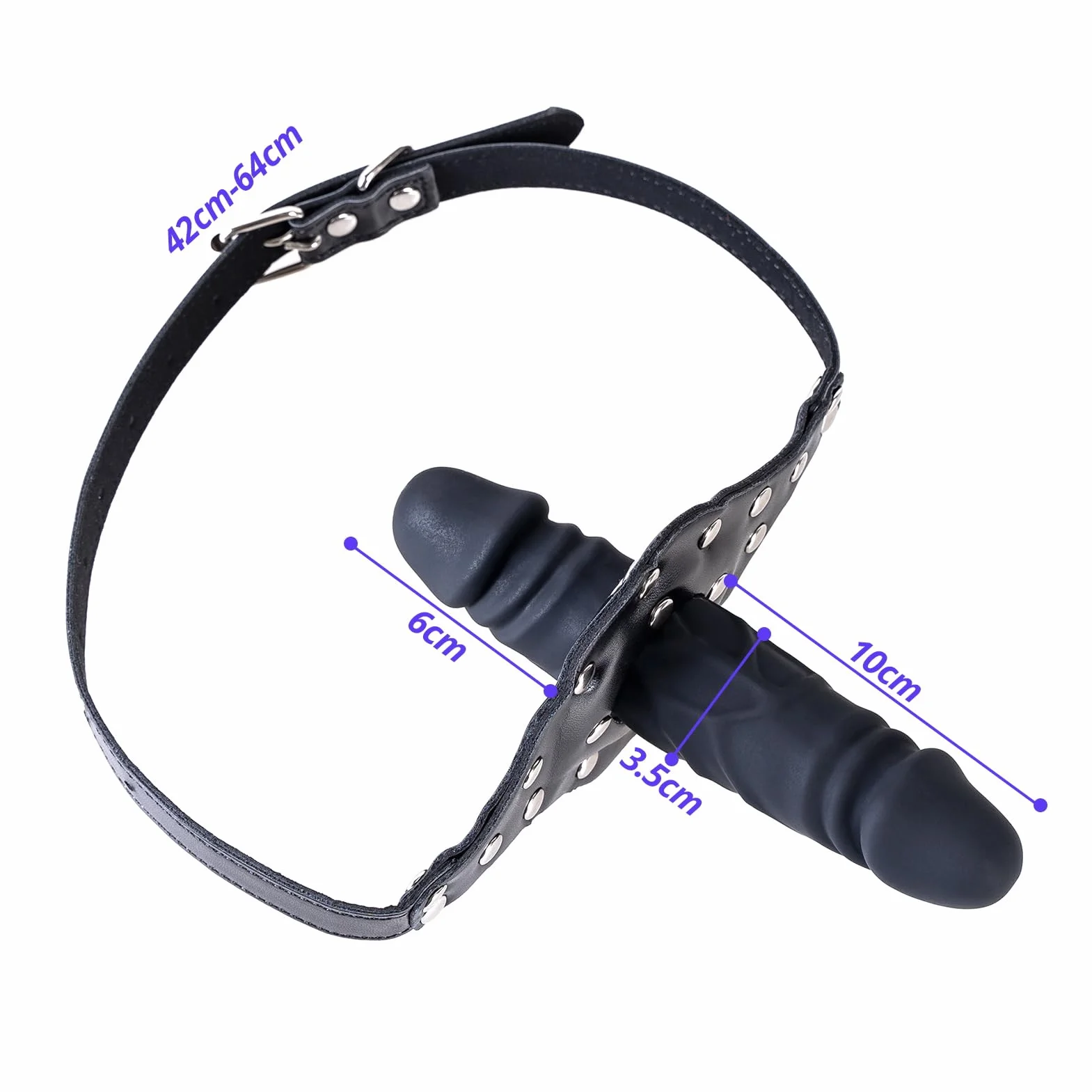 Roluck Ball Gag a Forma di Pene in Silicone, Regolabile, Sex Toy per Coppie