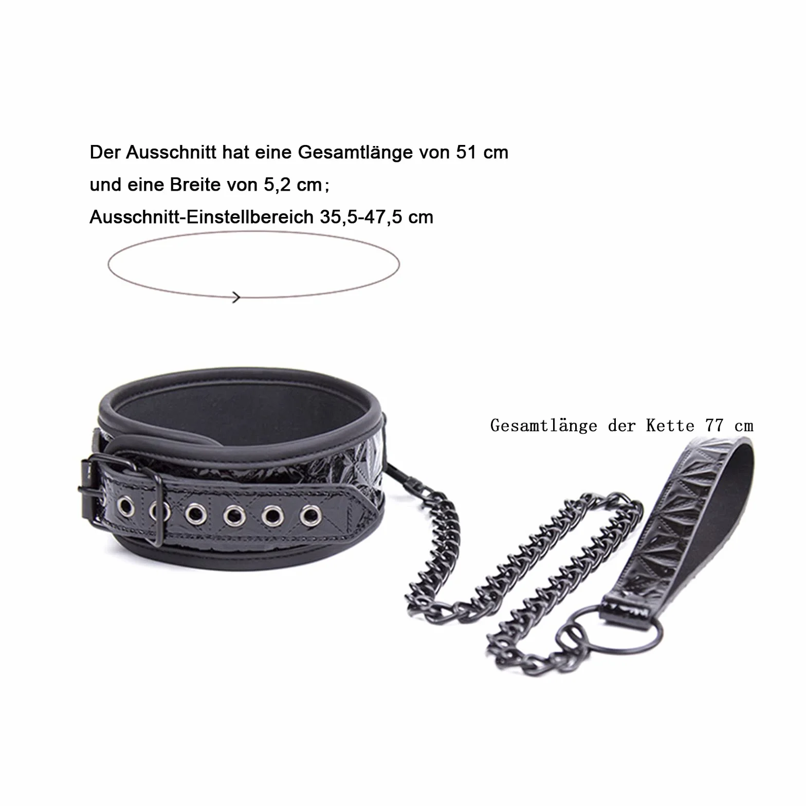 Collare BDSM in pelle con guinzaglio catena per adulti Fetish donna Bondage erotico SM