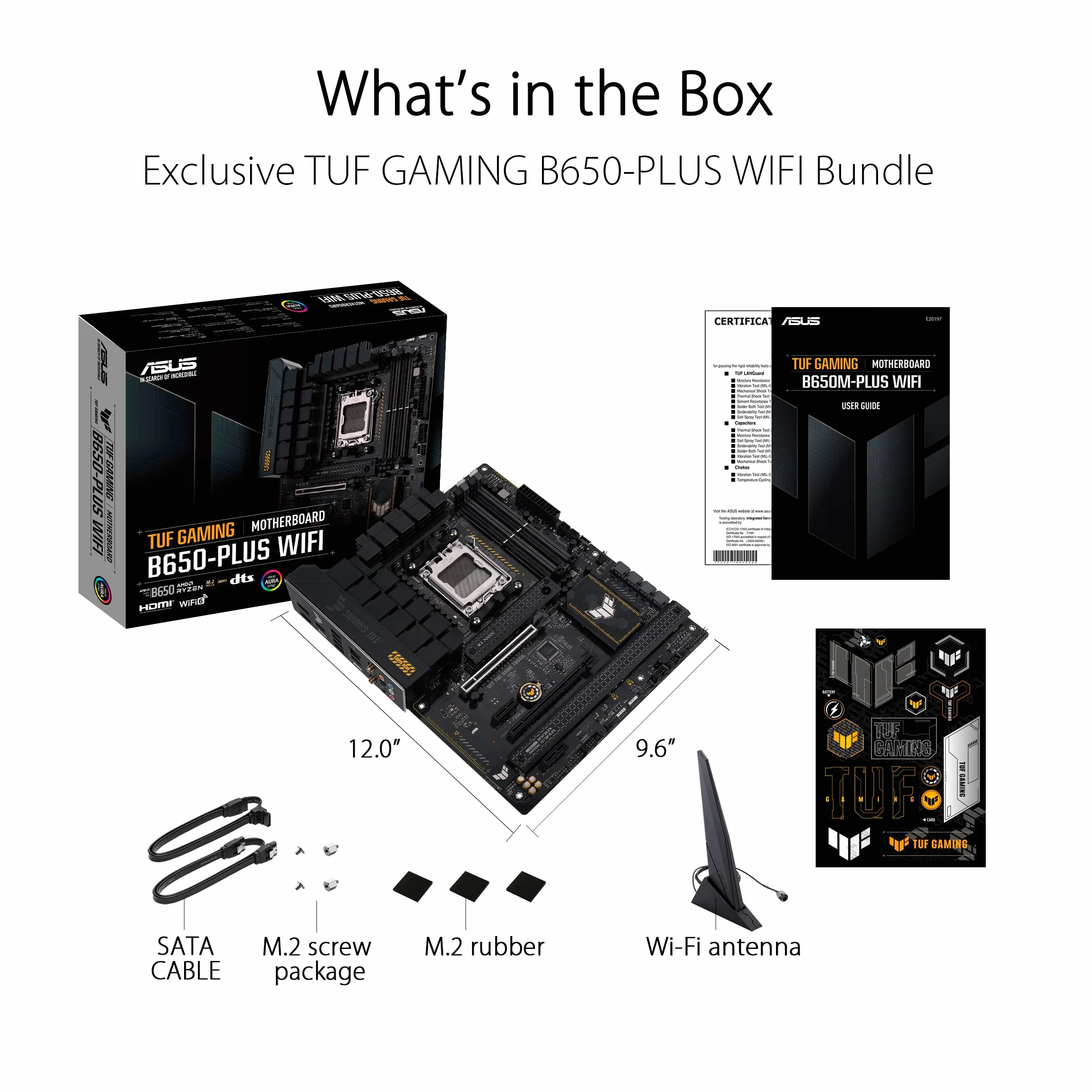 ASUS TUF GAMING B650-PLUS WIFI Scheda Madre Gaming ATX, AM5, Ryzen 9000, 8000, 7000, AMD B650, DDR5, 4xPCI 4.0, WiFi 6 (802.11ax), 2.5Gb Lan, 3xM.2, 4xSATA 6GB/s, Aura Sync RGB, Nero
