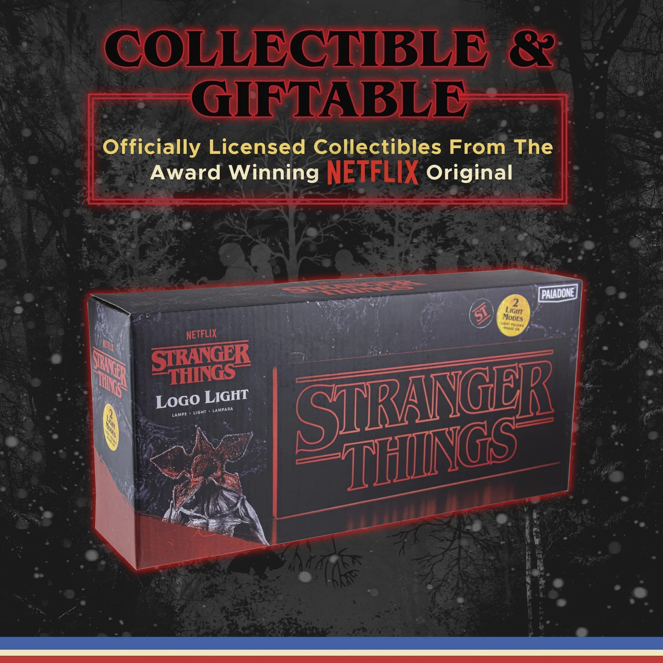 Paladone Stranger Things Logo Light with 2 Light Modes, Officially Licensed Merchandise
