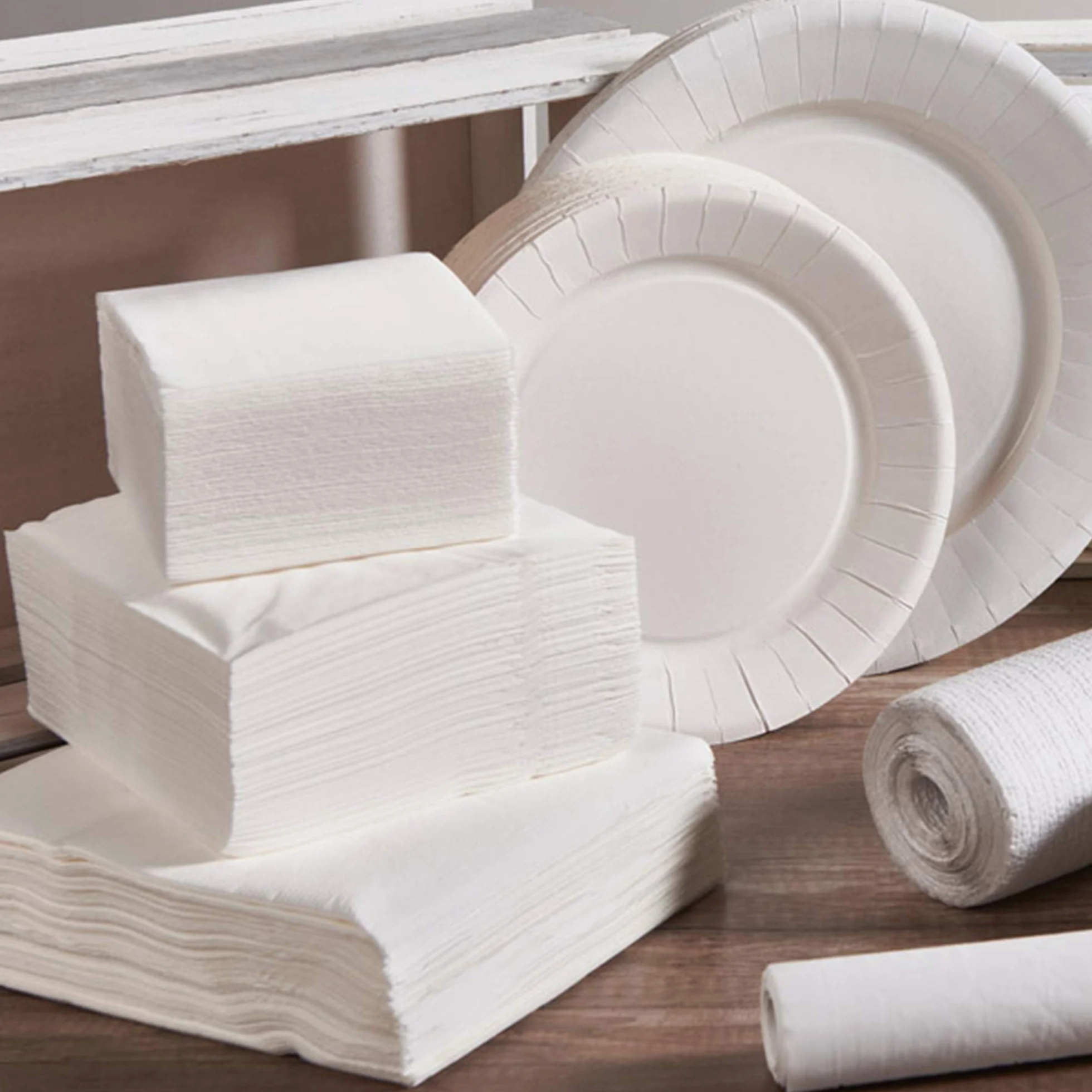 Le Napage Tovaglioli di Carta in Cotone 25x25 cm 3 Strati Bianco FSC