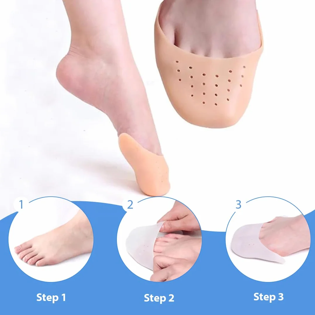 Salvapunte in Silicone Gel Avampiede Cuscinetti Metatarsali per Scarpe a Punta Ballet Danza Classica, 2 paia