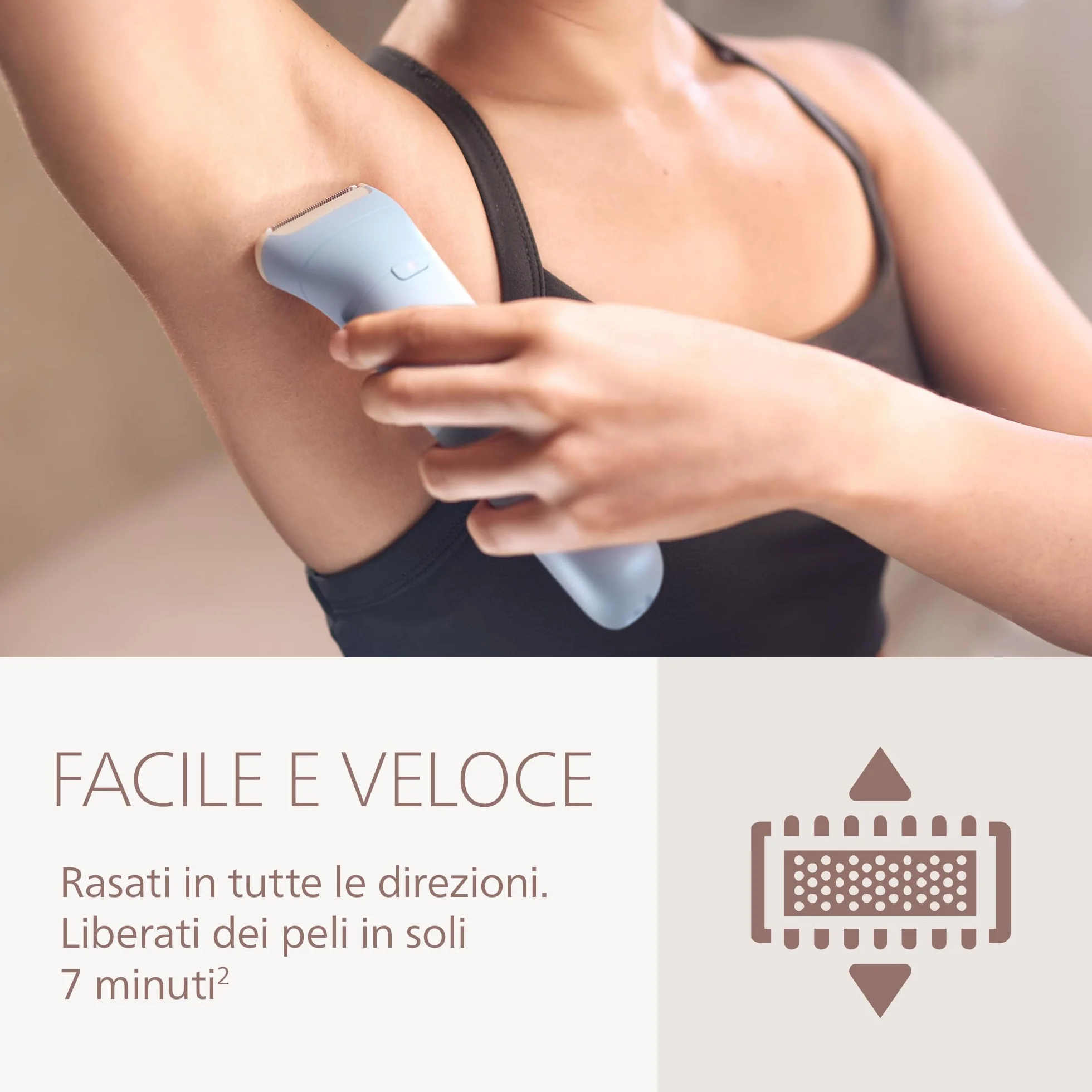Philips Serie 6000 Rasoio senza filo Wet & Dry 3 lame corpo gambe 80 minuti BRL127/00