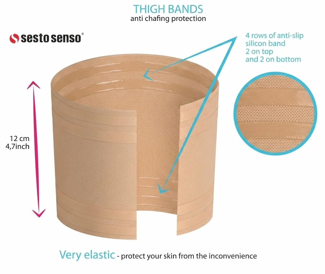 Sesto Senso Bande Elastiche Anti Sfregamento Fasce Cosce 4 Strisce di Silicone