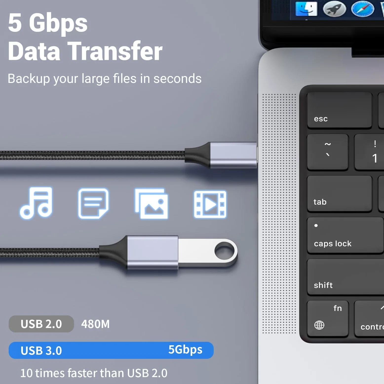 Pastall Cavo USB femmina a C maschio (1 m), adattatore di tipo C, adattatore da USB C a USB 3.0, femmina C a maschio A per telefono/laptop/tablet/switch dispositivo USB-C