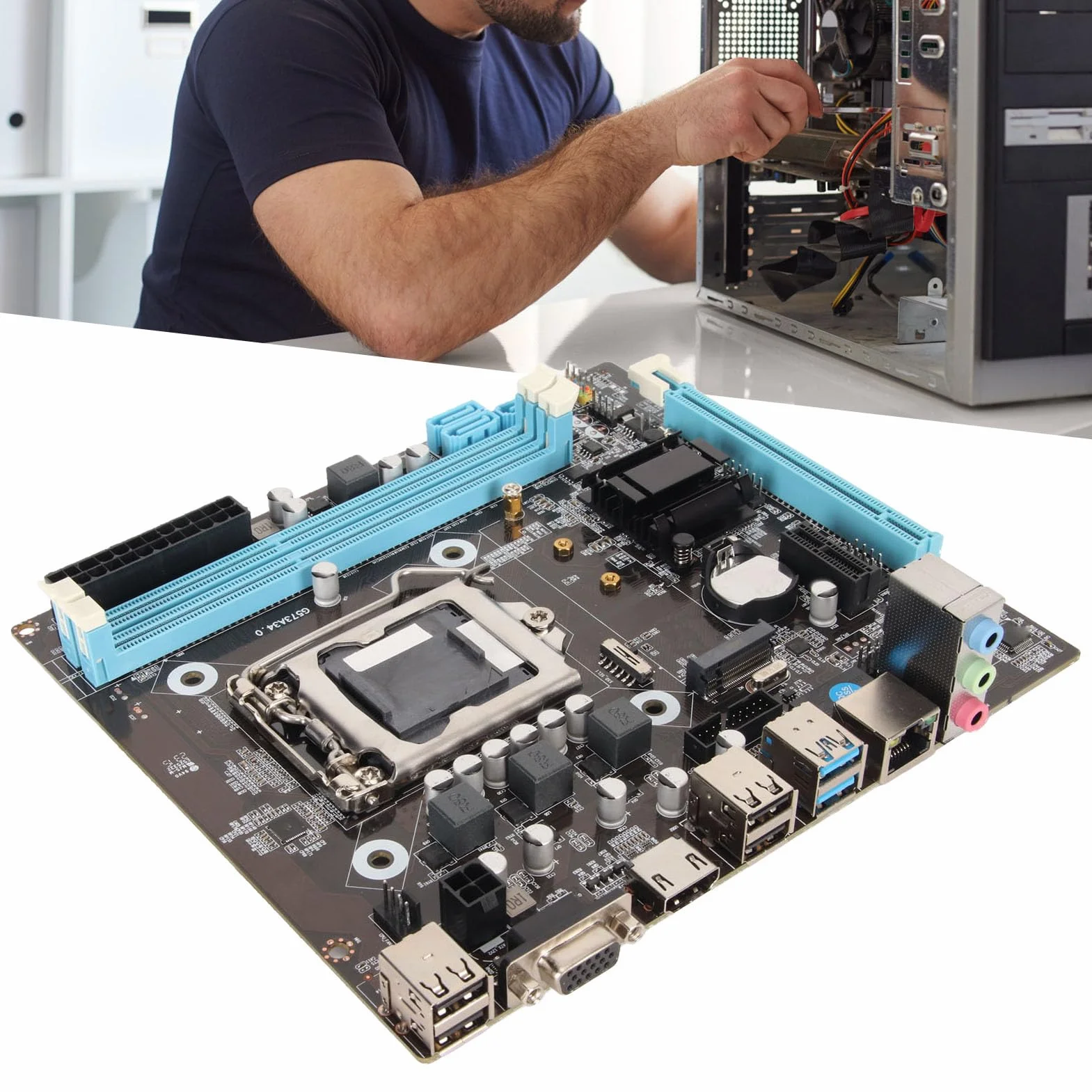 Scheda Madre del Computer, Scheda Madre per Giochi ATX, DDR3 a Doppio Canale, Slot LGA1150, Scheda Madre M.2 NVMe NGFF PCIE, SATA 6Gb/s, VGA, HDMI,LAN, Supporto I3/i5/i7