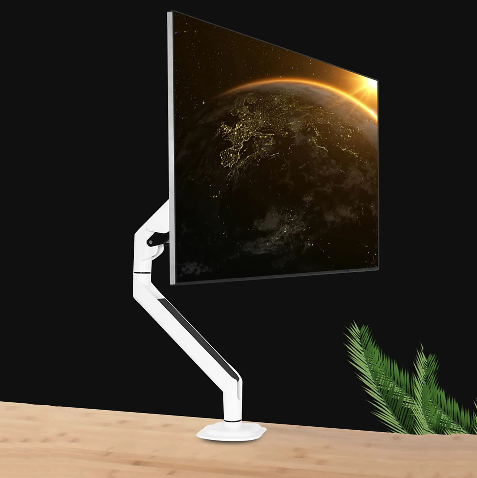 Supporto Per Monitor, Braccio A Molla A Gas Per Monitor Con Portata Fino A 9 Kg (19,8 Libbre), Supporto Per Monitor Compatibile Con Schermi Da 17 A 32 Pollici, Base Di Montaggio Con Morsetto A C/Perf