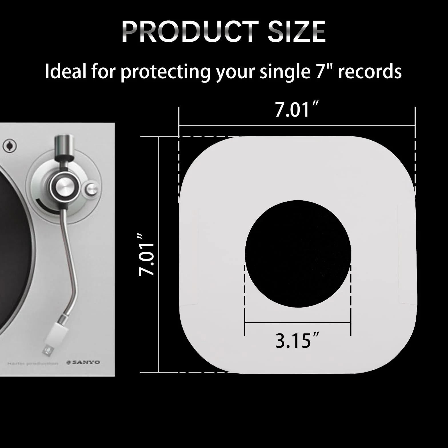 20 custodie interne per dischi in vinile in carta kraft bianca pesante con angoli arrotondati, coperture protettive antistatiche per album LP (17,8 cm)