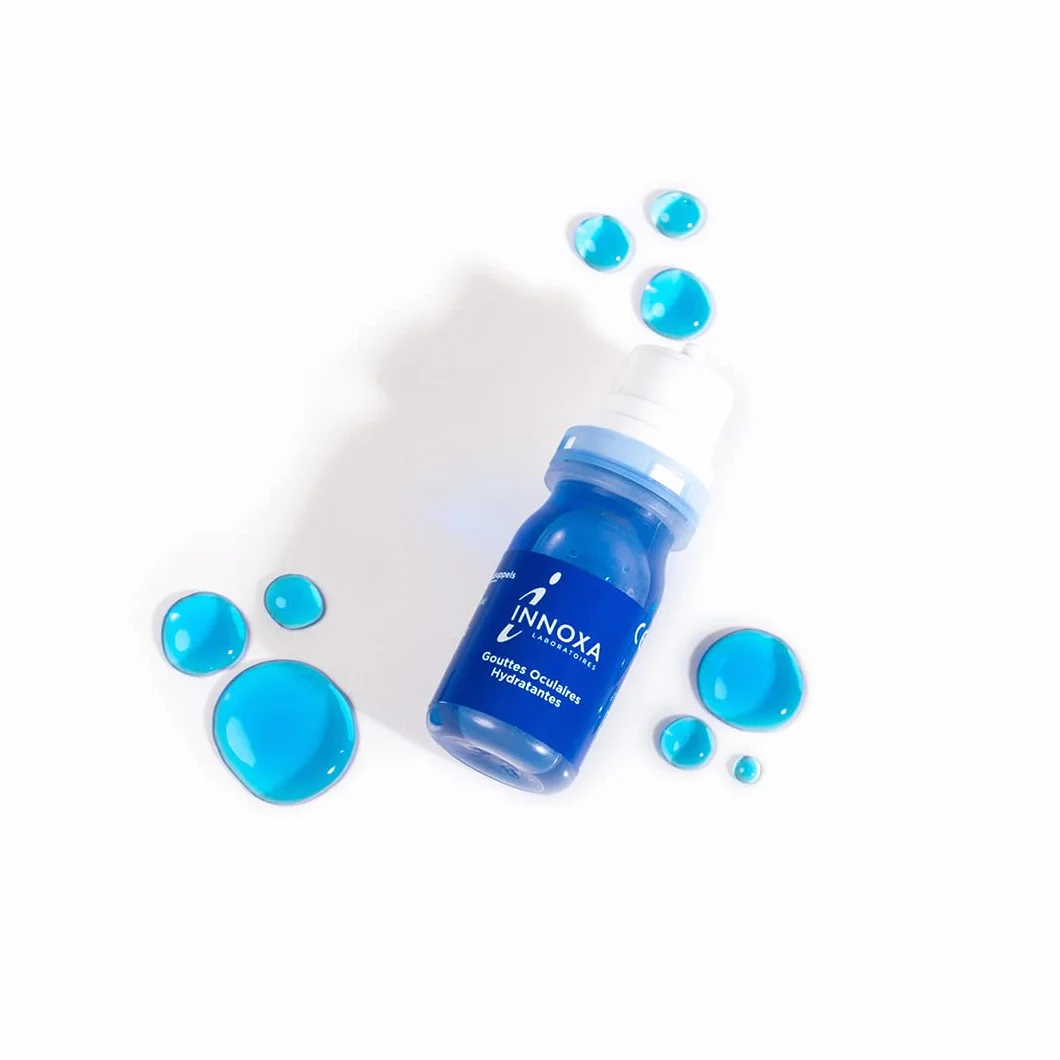 INNOXA Gocce oculari formula blu Sbianca occhi rossi Idrata Rinfresca occhi secchi stanchi Sterile senza conservanti Pack 2x10ml