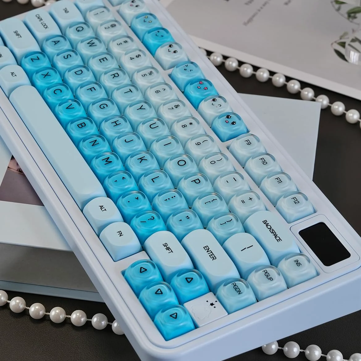 132 tasti MOA Profile Keycaps PBT Cherry Profile Blue Jelly Keycaps Set compatibile con tastiera Wooting 61/64/87/104/108 Cherry Mx Switch tastiere meccaniche