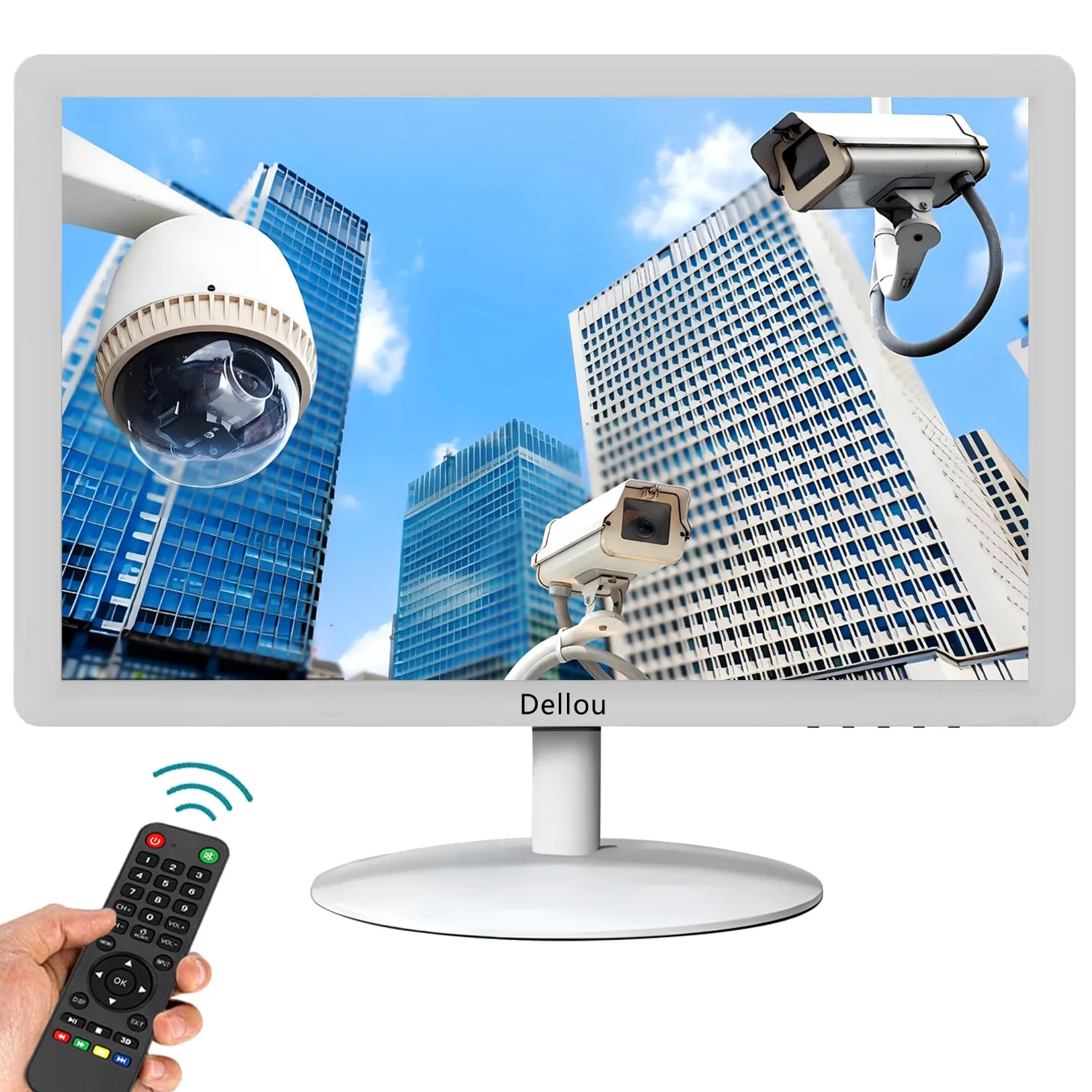 19 Pollici Schermo di Monitoraggio CCTV Bianco Monitor della Telecamera di Sicurezza Interfaccia multifunzione HDMI, AV, BNC, VGA, USB, Ingresso PC Monitor LCD del computer risoluzione 1440 x