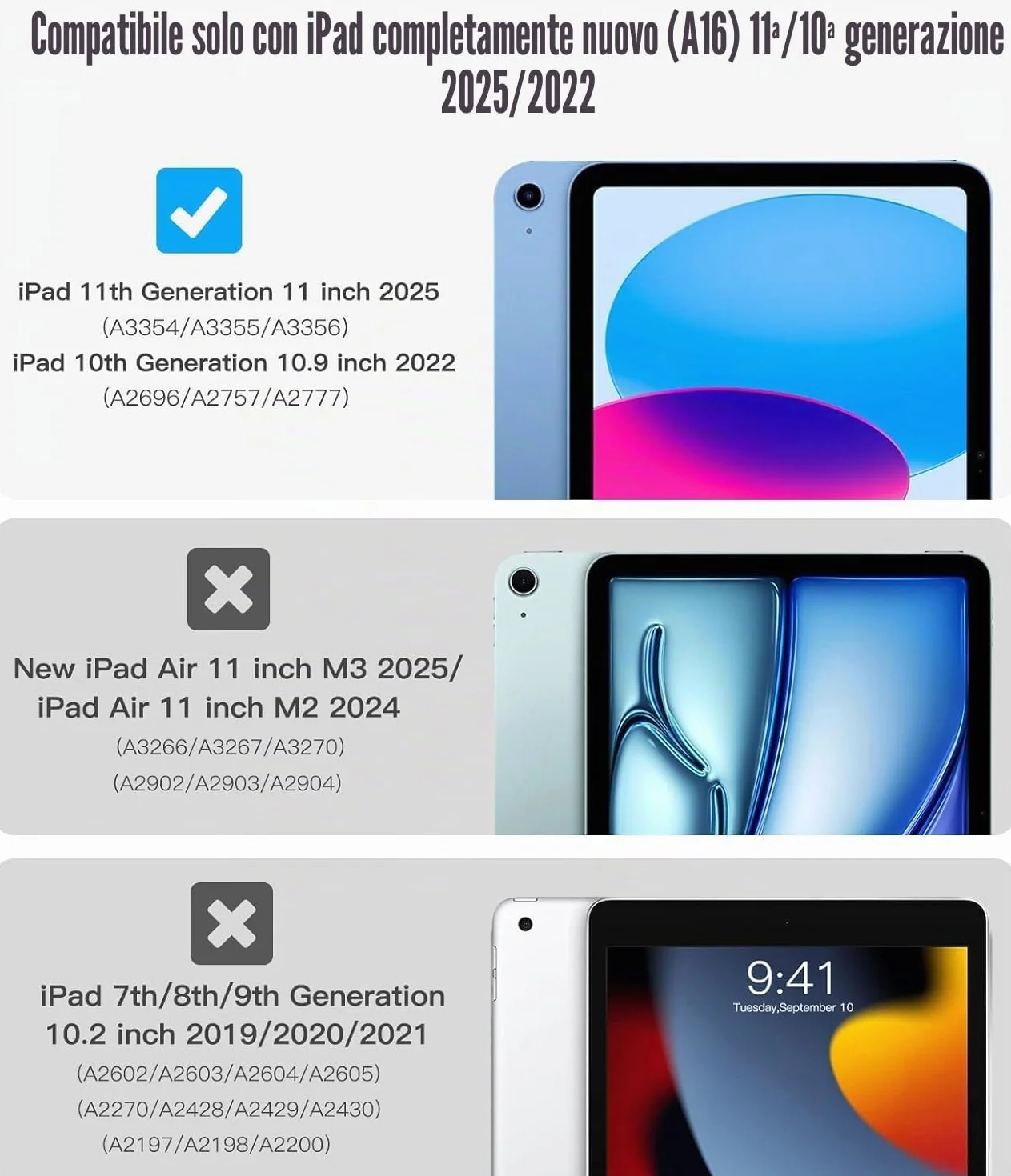 TiMOVO Custodia iPad 11 Gen 2025 A16, iPad 10 Gen 10,9" 2022, Retro PC Rigido Semi-Trasparente, Auto Sveglia/Sonno, Blu Abisso