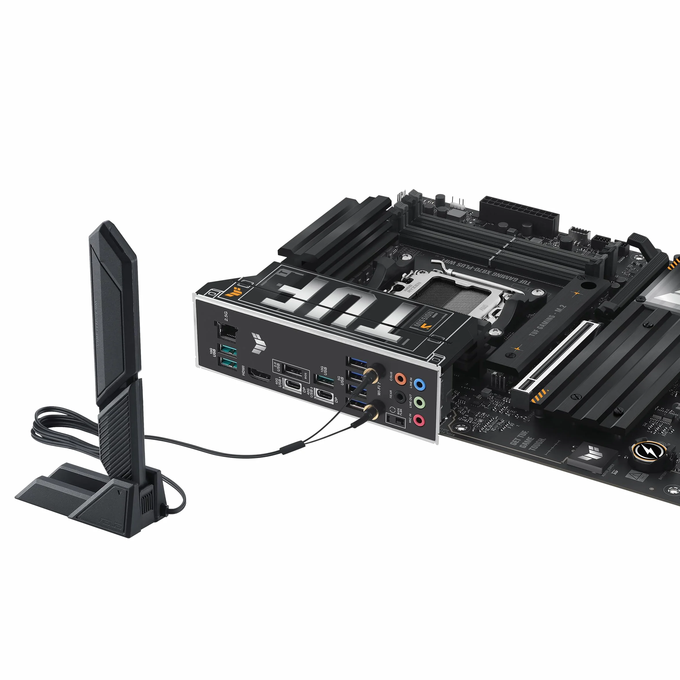 ASUS TUF Gaming X870-PLUS Scheda madre WiFi AMD AM5 X870 ATX, 16+2+1, 80A SPS Power Stages, DDR5, PCIe 5.0 Ready, quattro slot M.2, Wi-Fi 7, LAN 2,5 GB, HDMI, USB4® 40 Gbps, SATA 6 Gbps, USB
