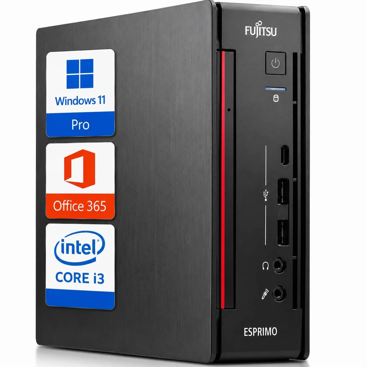 Fujitsu Esprimo Q Mini PC Intel Core i3 6100T 8GB RAM 256GB SSD Type-C WiFi Windows 11 Pro Office 365 Ricondizionato
