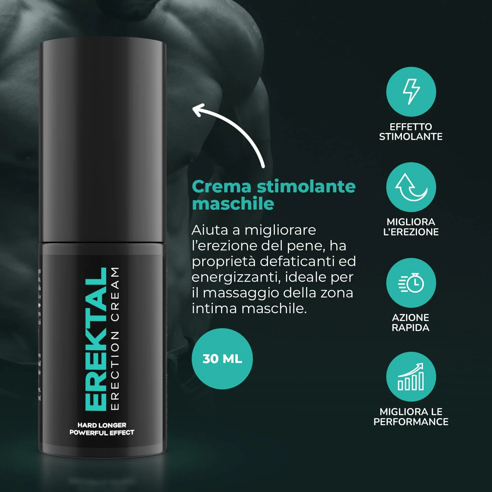 Crema Erektal INTIMATELINE per Stimolare l'Erezione 30 ml