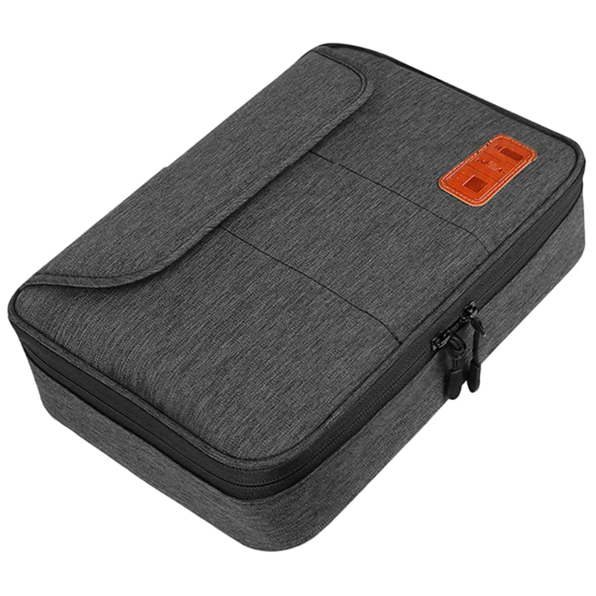 POPETPOP Borsa Organizer Cavi Elettronici Doppio Grande Capacità con Tasche per Telefoni e Tablet Fino Custodia Leggera da Viaggio con Manico Adatta per Accessori Digitali e Caricatori