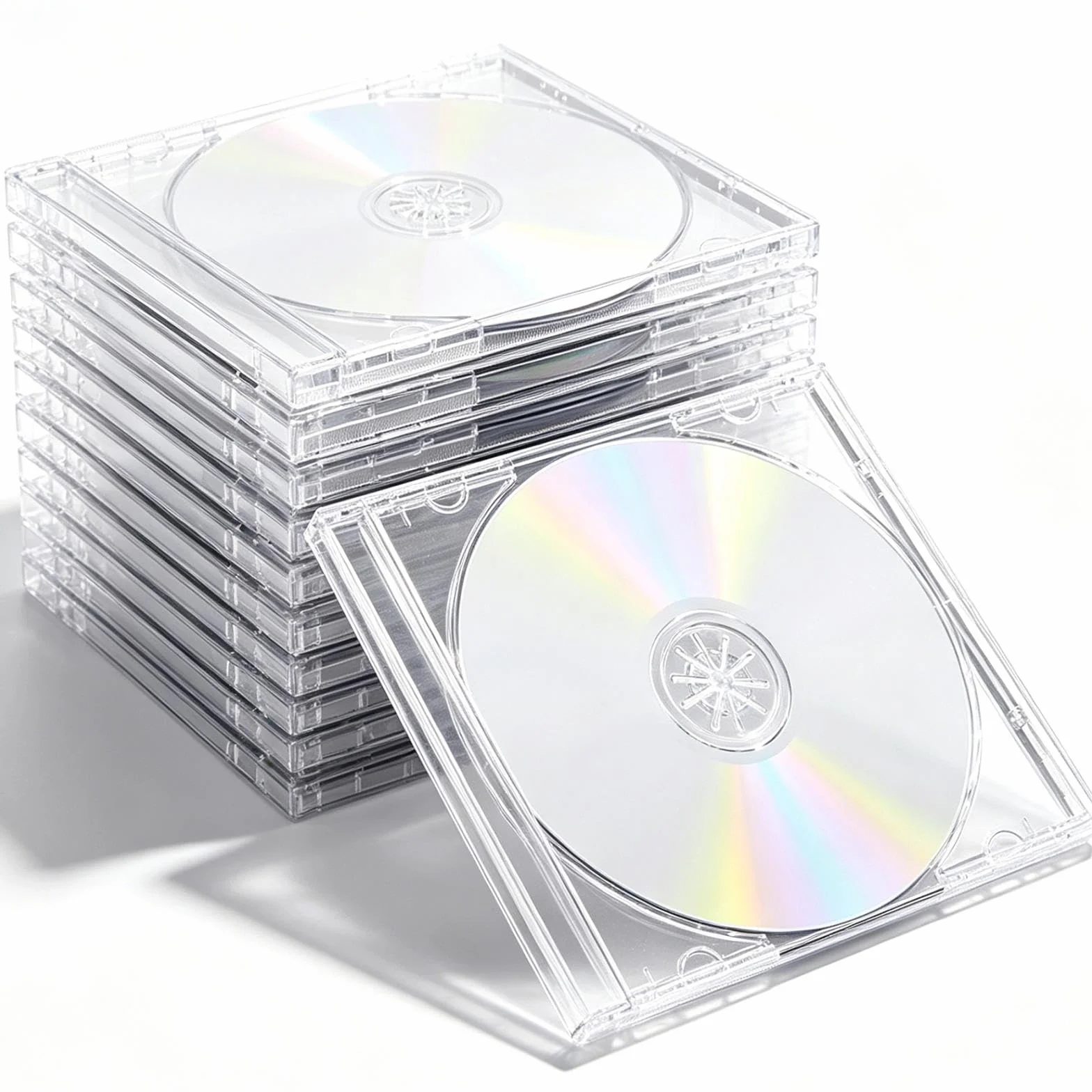 GOMETY 15 Custodie CD Dvd Trasparenti, Custodia Slim in Plastica per 1 Disco, Scatola Protettiva per Archiviazione e Conservazione Dischi