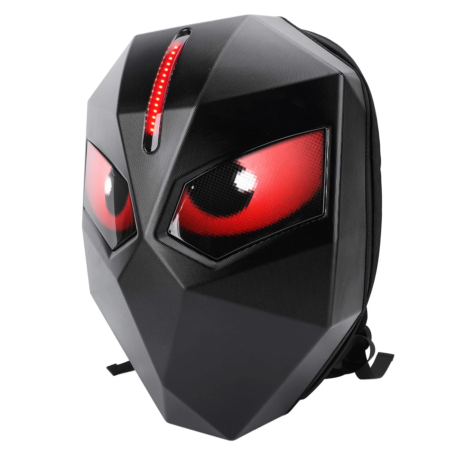 YWBL-WH Zaino per Moto a LED, Borsa per Casco di Grande capacità con Guscio Rigido con Schermo Programmabile per Uomo