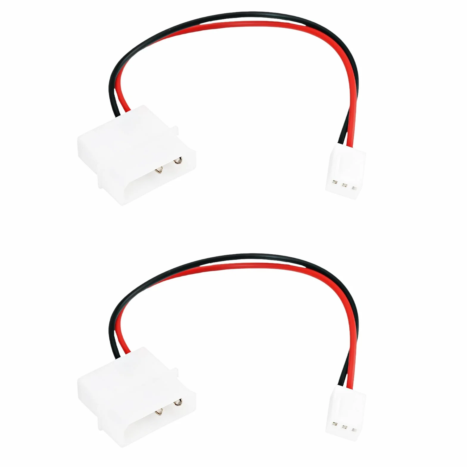 Confezione da 2 cavi adattatori compatibili con Molex 4 pin maschio a 3 pin femmina per ventola a 2 fili per ventola del PC e hub della ventola