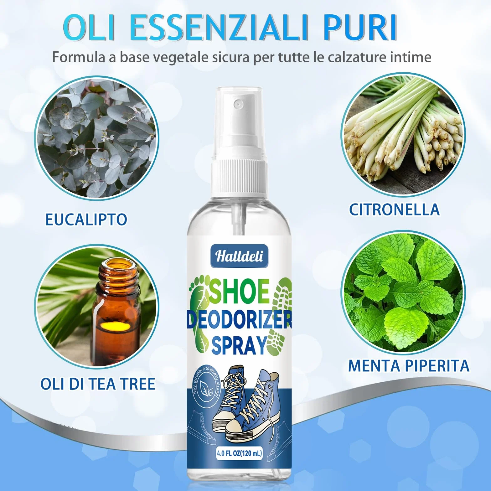 Deodorante e Spray per Scarpe, Profumo Fresco, Soluzione per Calzature Senza Odori
