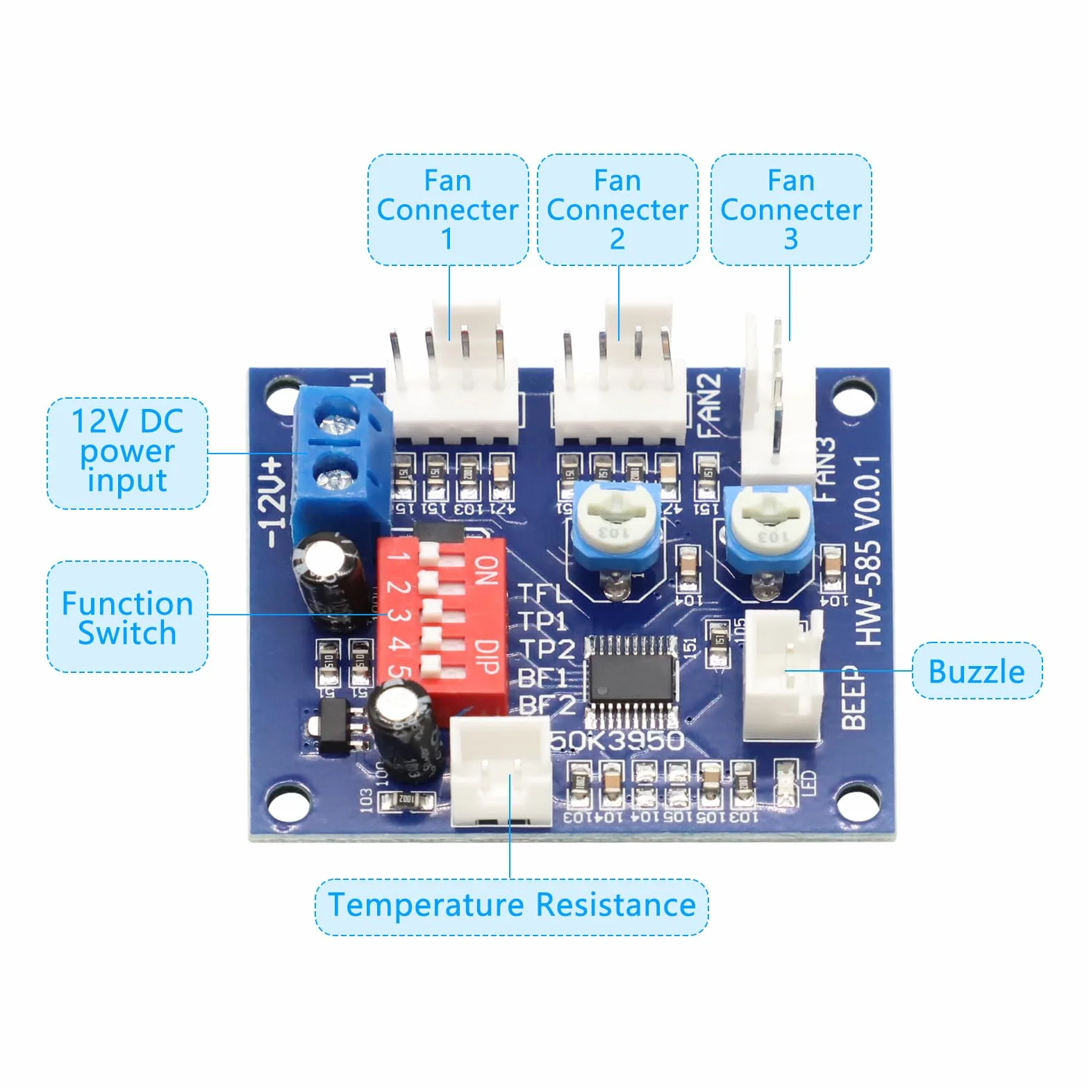 Modulo sensori PC PWM DC 12V 4 fili termostato regolatore velocità temperatura