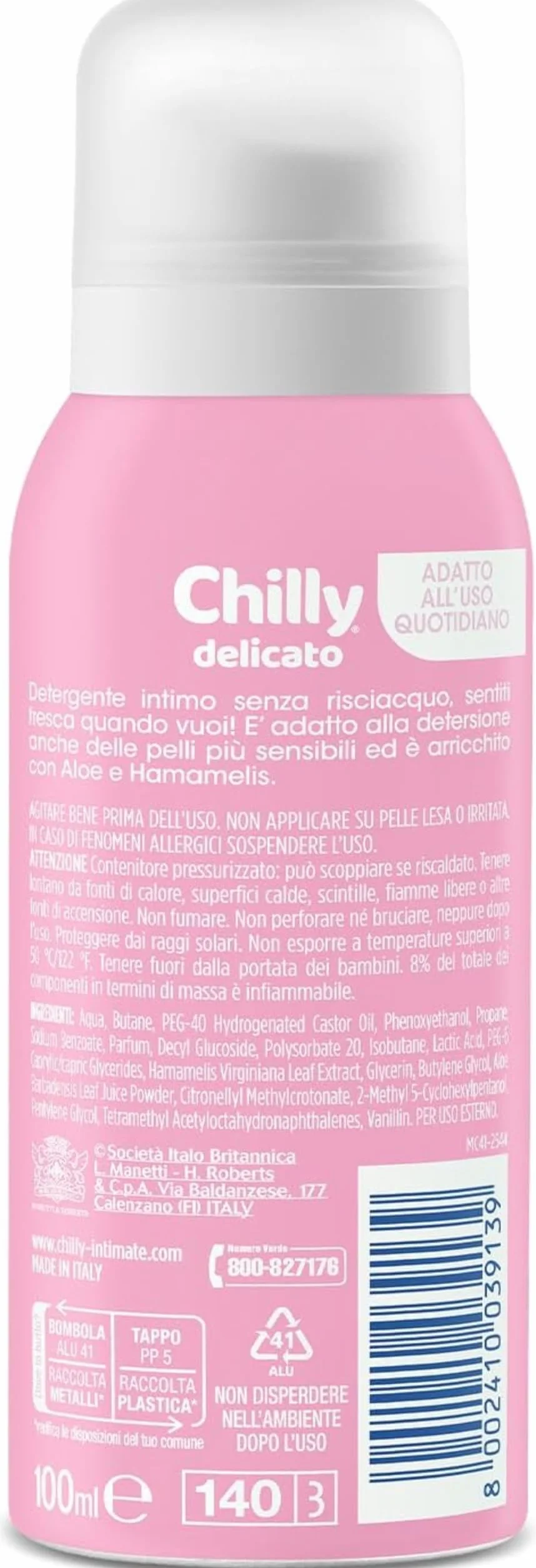 Chilly Senza Risciacquo Detergente Intimo Delicato pH5 Mousse 100ml
