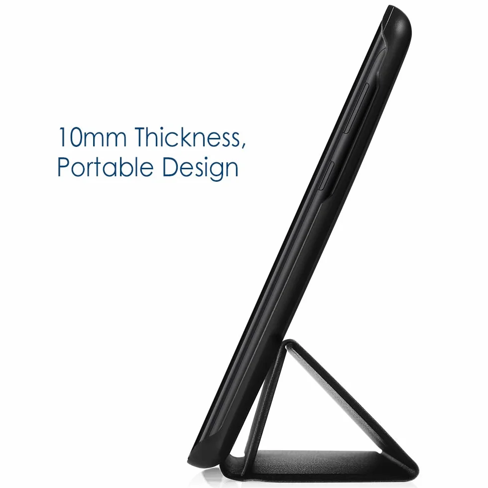 Simpeak Custodia in Pelle PU per Huawei MediaPad T5 10, T5 10.1 2018 Ultra-Sottile Folio Supporto Smart Nero