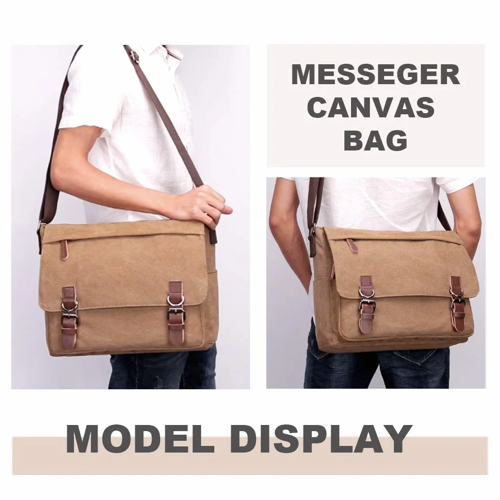 Borsa a Spalla Messaggero per Uomo Tela Laptop Cross-corpo Ventiquattrore Cartella