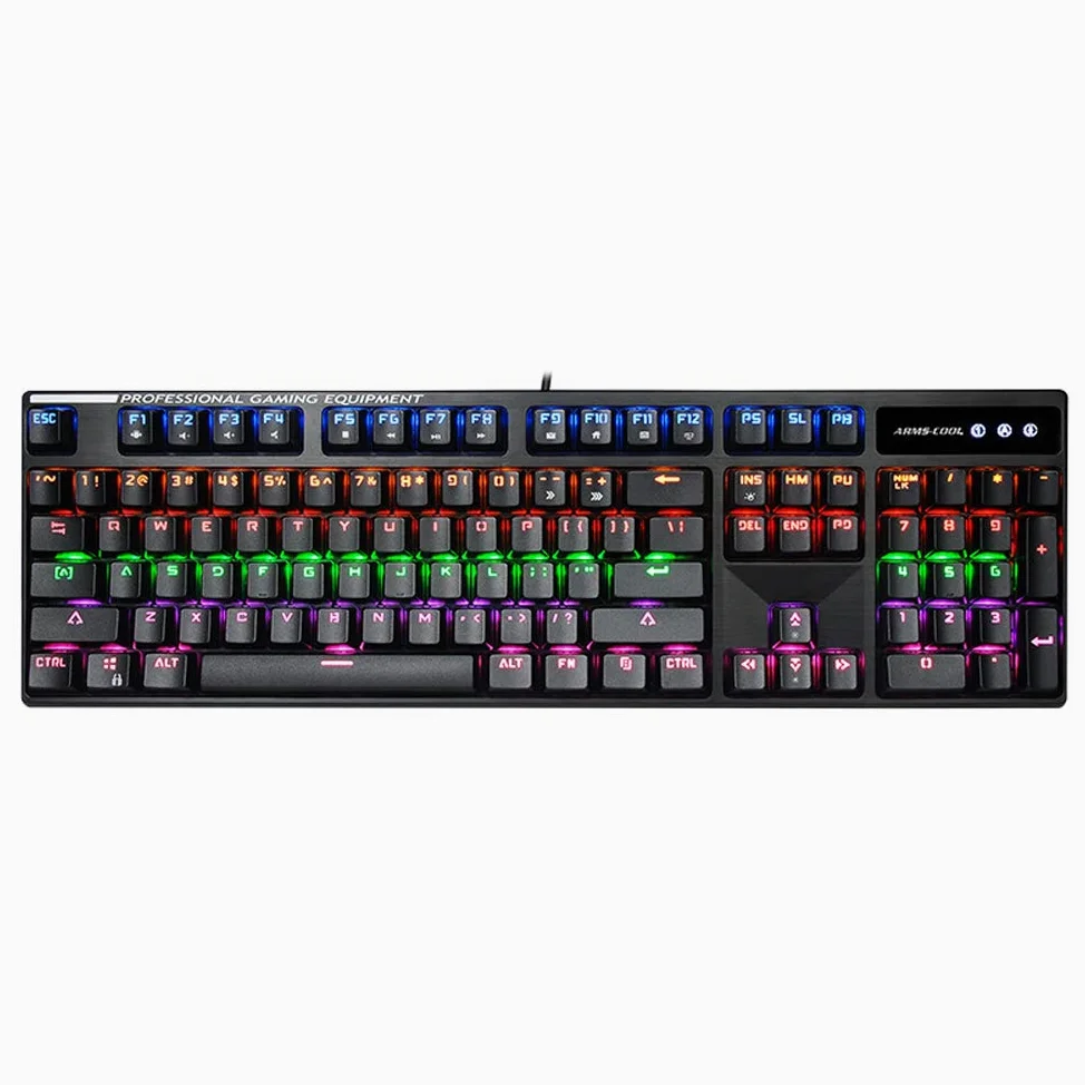 Yanghao Verde Albero Tastiera Meccanica 104 Chiavi RGB LED Backlight USB Wired Gaming Keyboard Polvere e la fuoriuscita Resistente per PC/Ufficio/Gamer