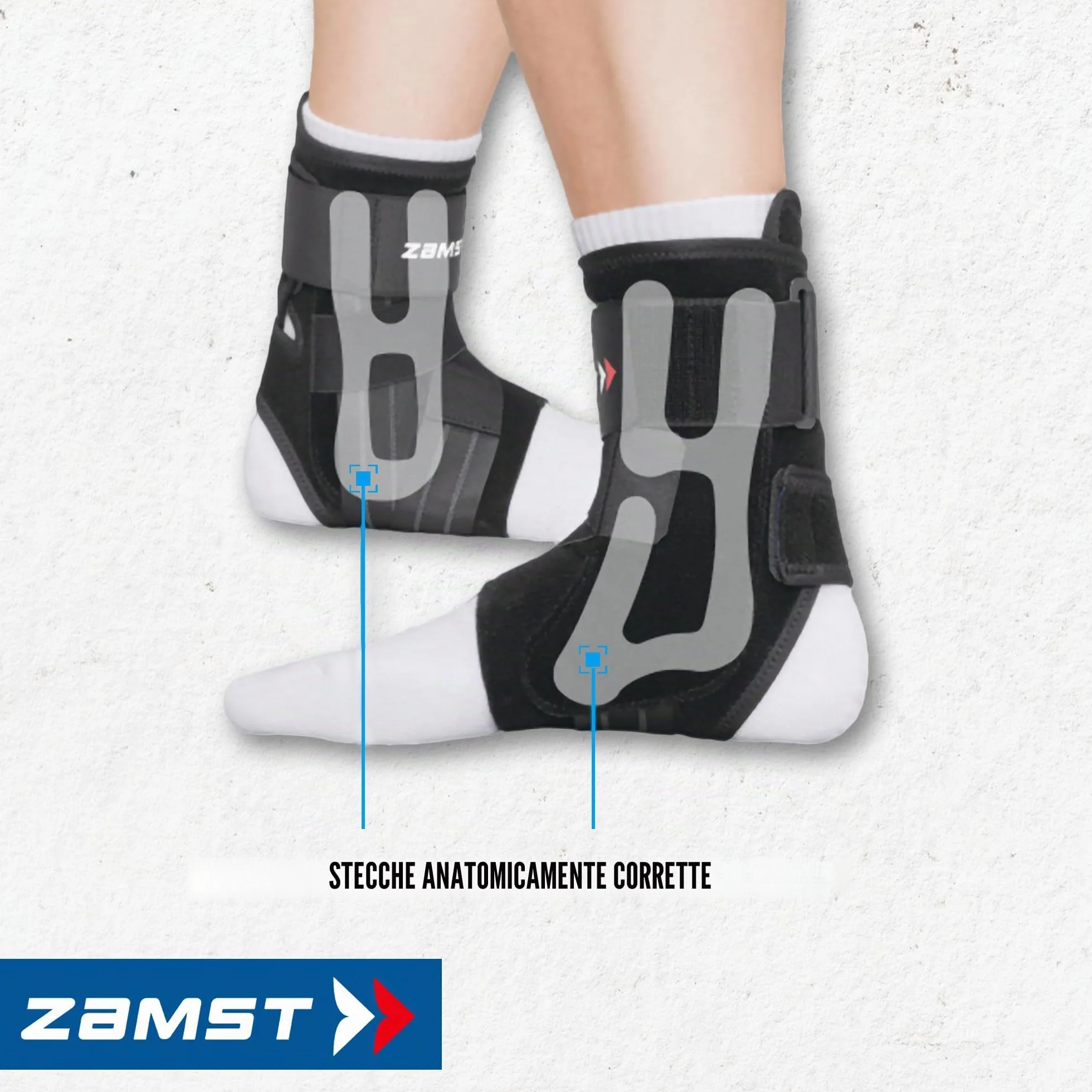 Zamst A1 Ankle - Tutore caviglia regolabile per distorsioni moderate Grado II e instabilità cronica - Sinistra M
