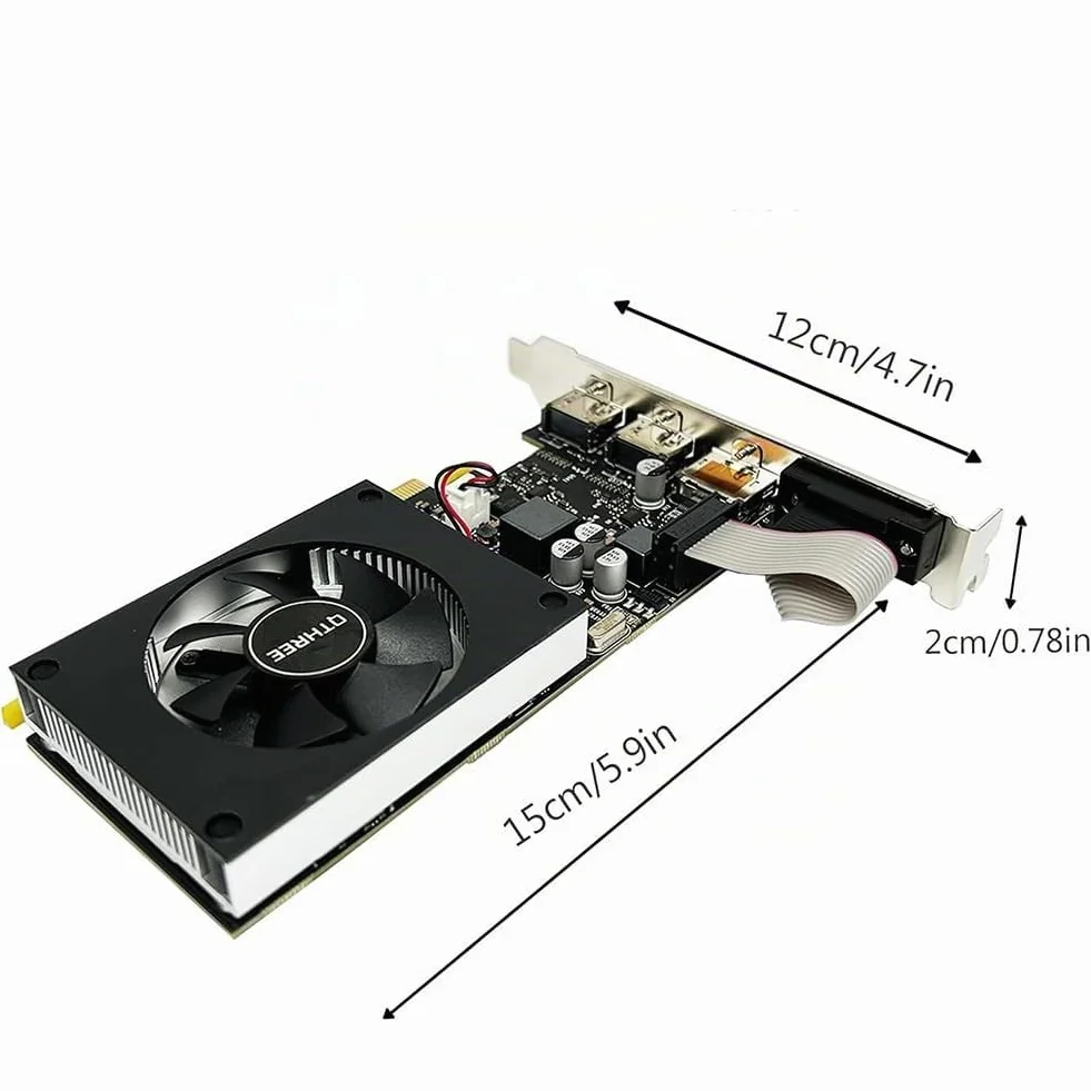 QTHREE GT 730 4G D3 Scheda Video, 2x HDMI, 1x DVI, 1x VGA, Scheda Grafica PC, GPU, per più monitor, for Win 7, 8, 10, 11, DirectX 11, 12