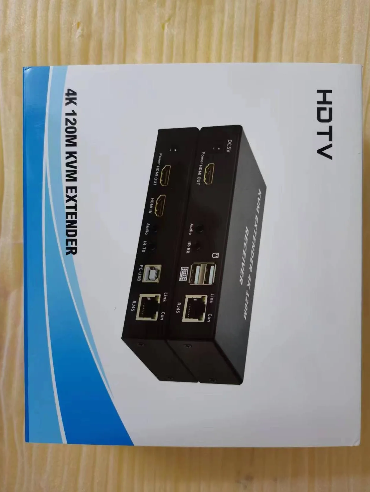 KVM EXTENDER 4K 120M Ricevitore, Extender 4K HDMI KVM Extender via Cat5e/6 cavo Ethernet 120M HDMI USB Extender Video Audio Trasmettitore Ricevitore Supporto Tastiera Mouse