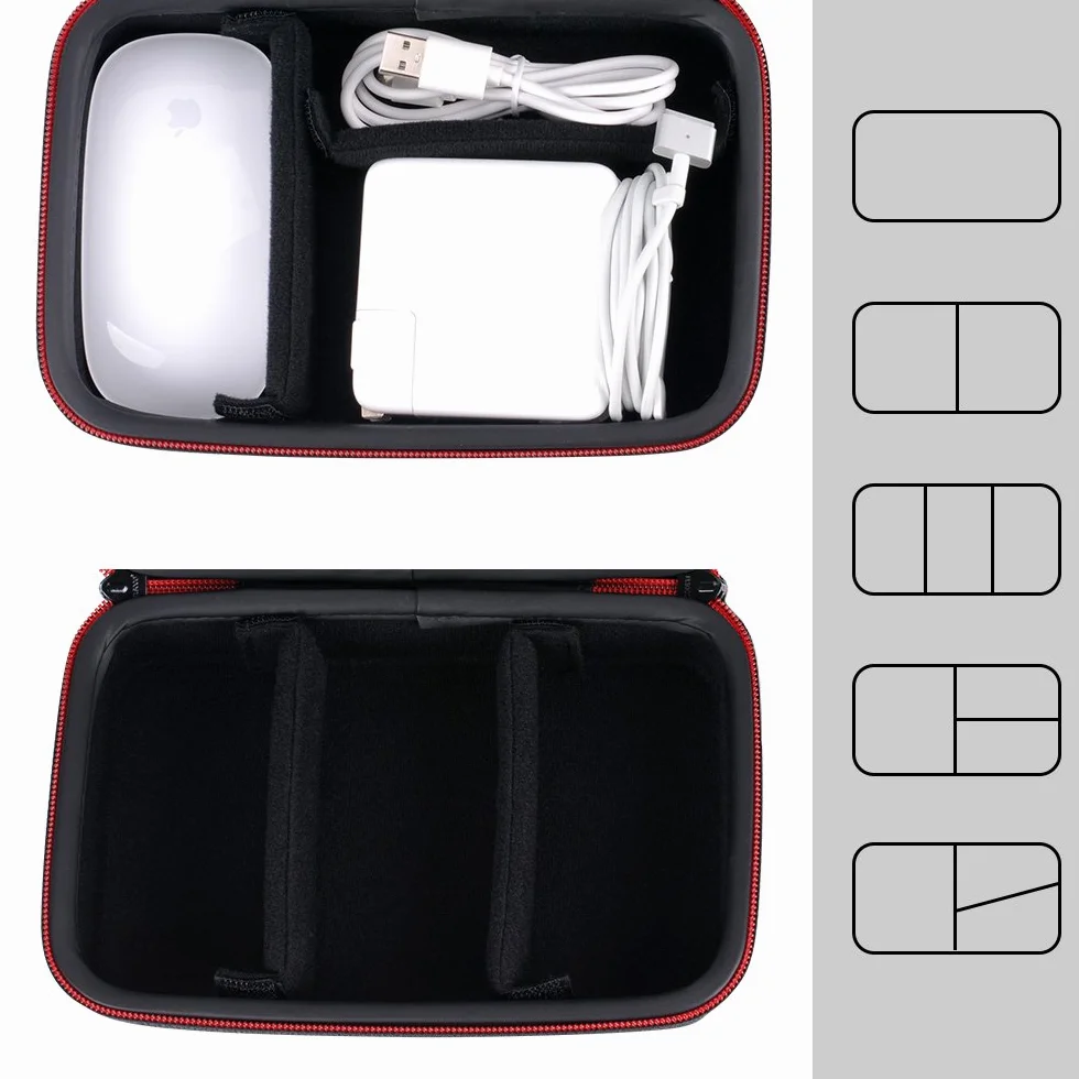 Smatree A90 Custodia Rigida para Apple Pencil, Magic Mouse, Adattatore di Alimentazione Magsafe 1, Cavo di Ricarica Magnetico, Organizzatore Cavi da Viaggio Doppio Strato Borsa Accessori Elettronici