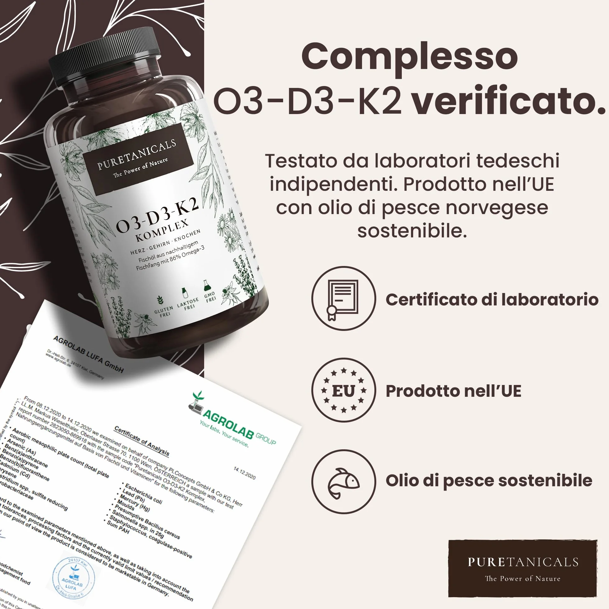 Omega 3 + Vitamina D3 + K2 Gocce MK7 All-Trans - Integratore Alto Dosaggio Omega3 EPA DHA 240 Capsule