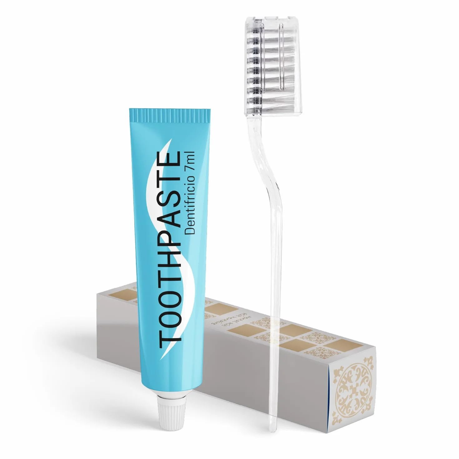 Set Cortesia Hotel B&B - Kit Pulizia Denti 20 Pezzi: Spazzolino con Coprisetola 14 cm + Dentifricio Menta al Fluoro 7 ml, Igiene Orale Ospiti Viaggi