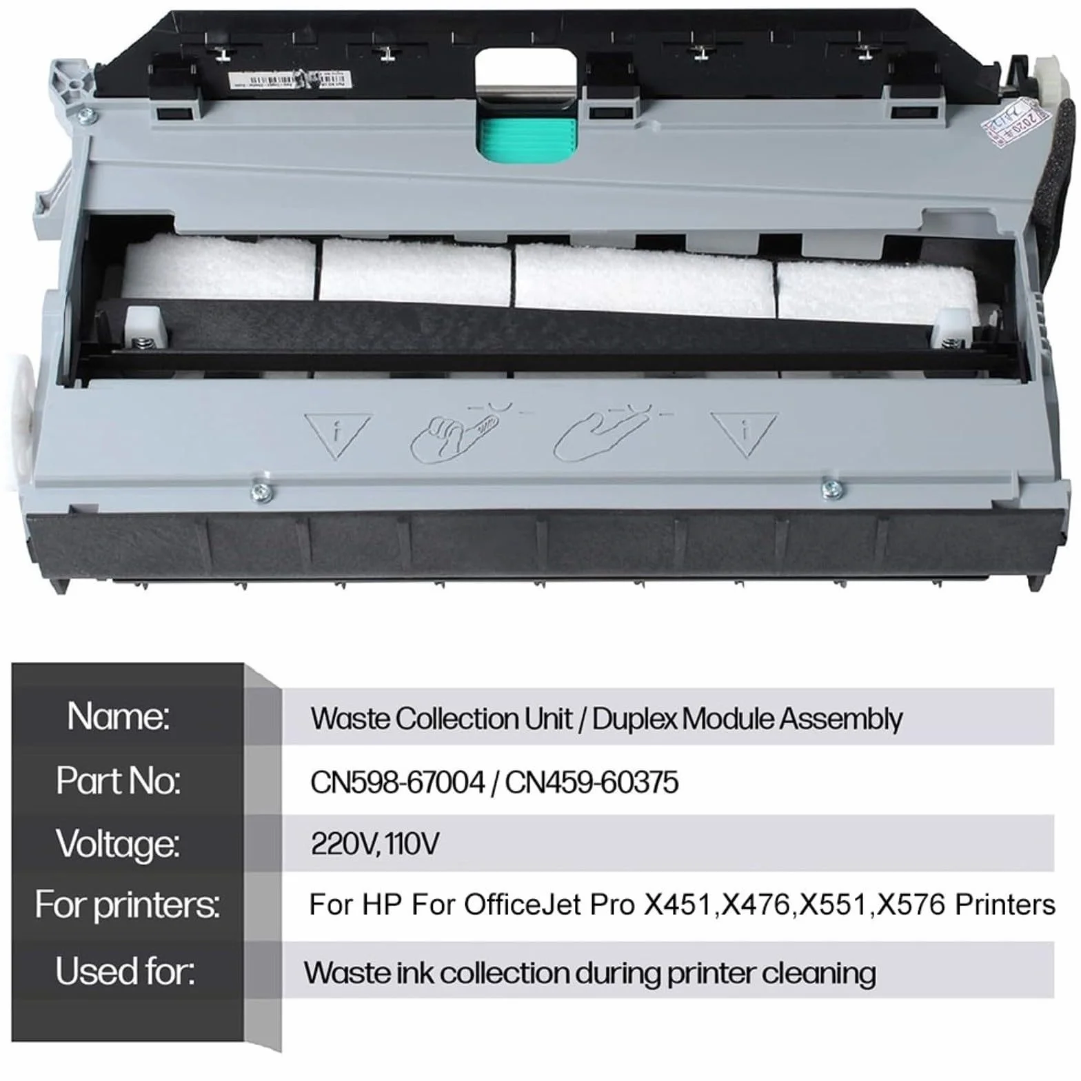 Modulo di stampa fronte/retro, per stampanti HP Officejet Pro X451dn X451dw X476dw X476dn X551dw X556dn, per HP per PageWide X576dw X586dn 586Dn 556Xh 586Z 586F 556 586 E5565 0