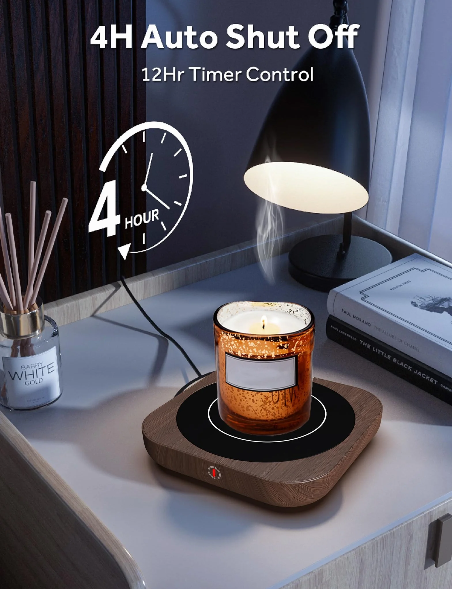 MQFORU Scaldatazze da Caffè Scaldabevande Elettrico con Tecnologia Touch a3 Temperature Regolabili (fino a 180 ℉/80 ℃), 4H Spegnimento Automatico Scaldatazze Scalda tè Regalo di Natale, DS1289