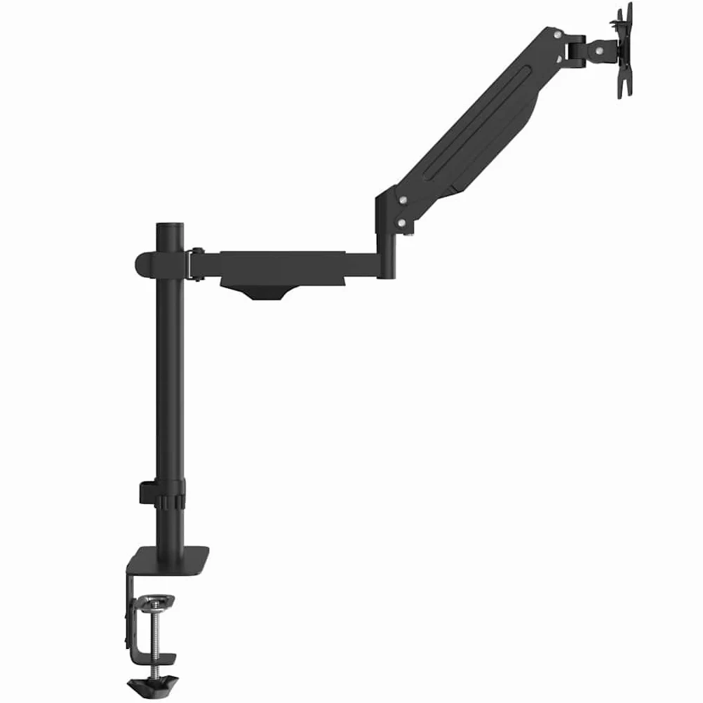 Braccio singolo per monitor da 27 pollici, molla a gas, portata 10 kg, regolabile in altezza, VESA 75 x 75, 100 x 100, nero