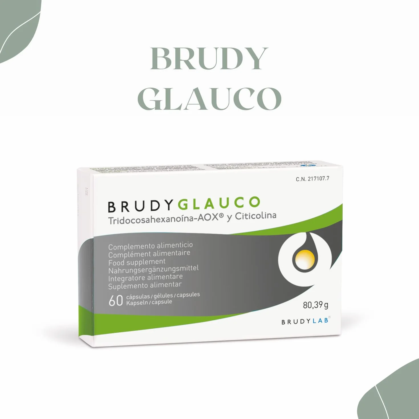 Brudy Glauco Integratore alimentare omega-3 DHA 70% EPA 8,5% DPA 6% citicolina