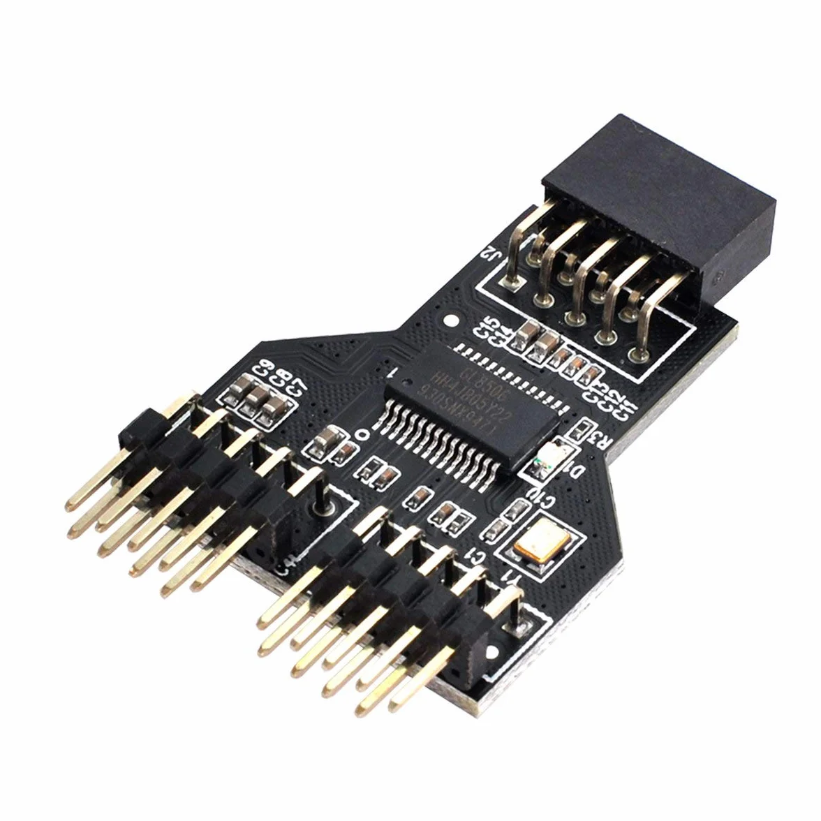 Scheda madre Cablecc 9pin USB 2.0 Header da 1 a 2 Prese femmina HUB Connettore Adattatore Porta Multilier