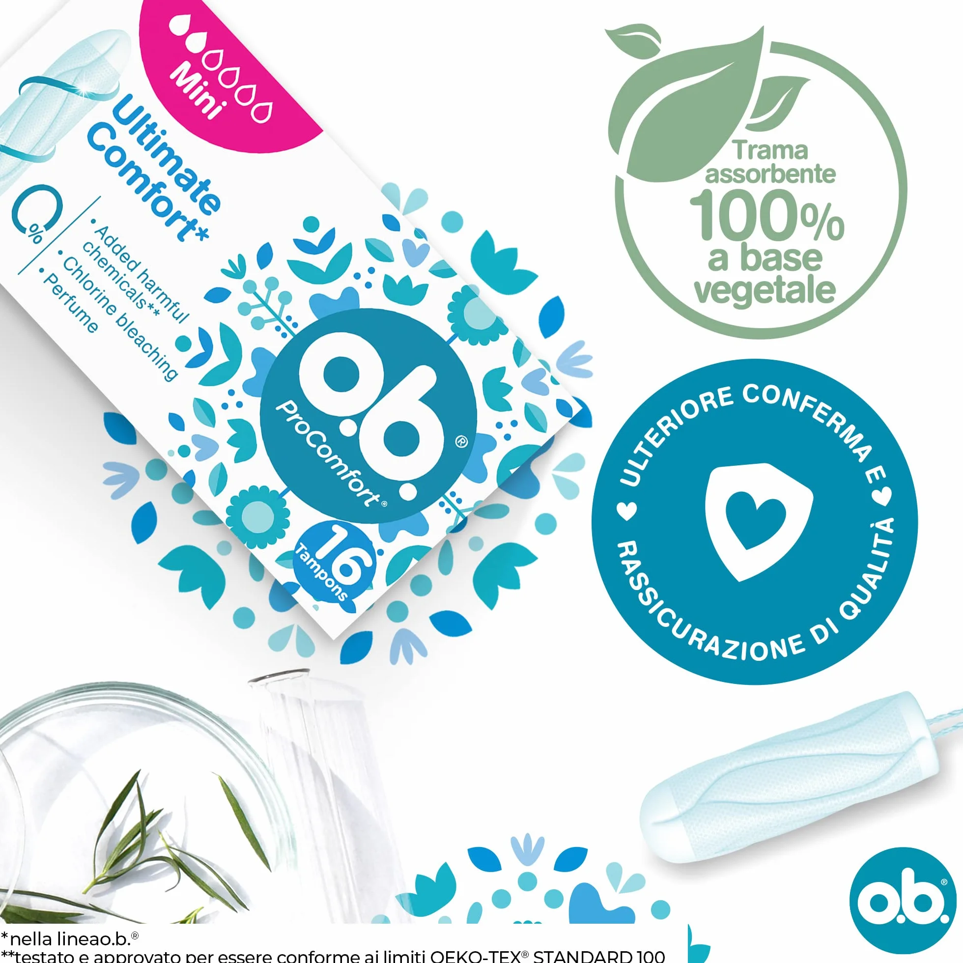 o.b. ProComfort Mini Assorbenti Interni Tamponi 16 sztuk