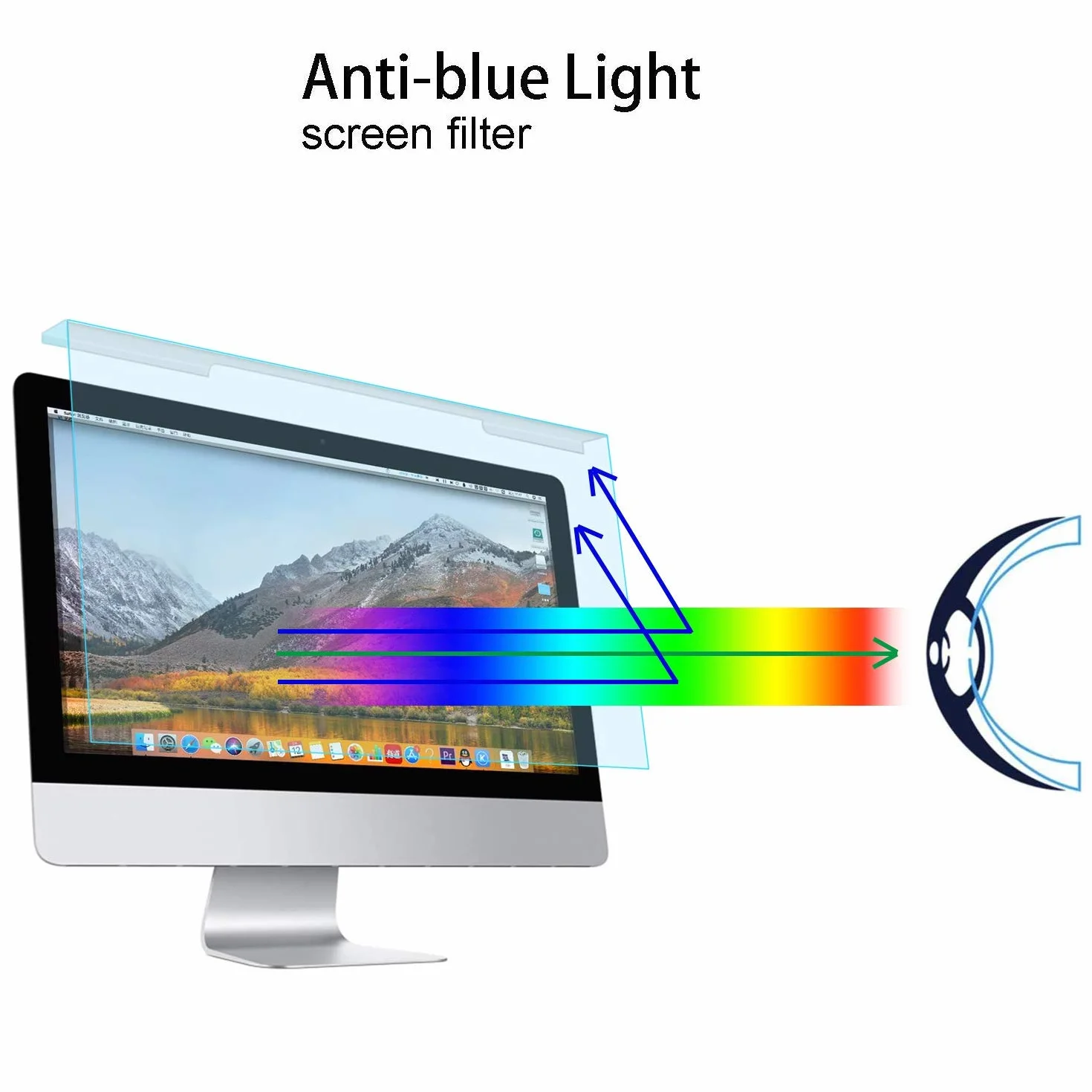 MOSISO 23"-24" Anti Luce Blu Computer Schermo Protezione Anti-UV Protezione Occhi Film Filtrante per Diagonale 23" 23,6" 23,8" 24" 16:9 Widescreen Desktop PC LED Monitor Pannello(54x34cm/LxL)