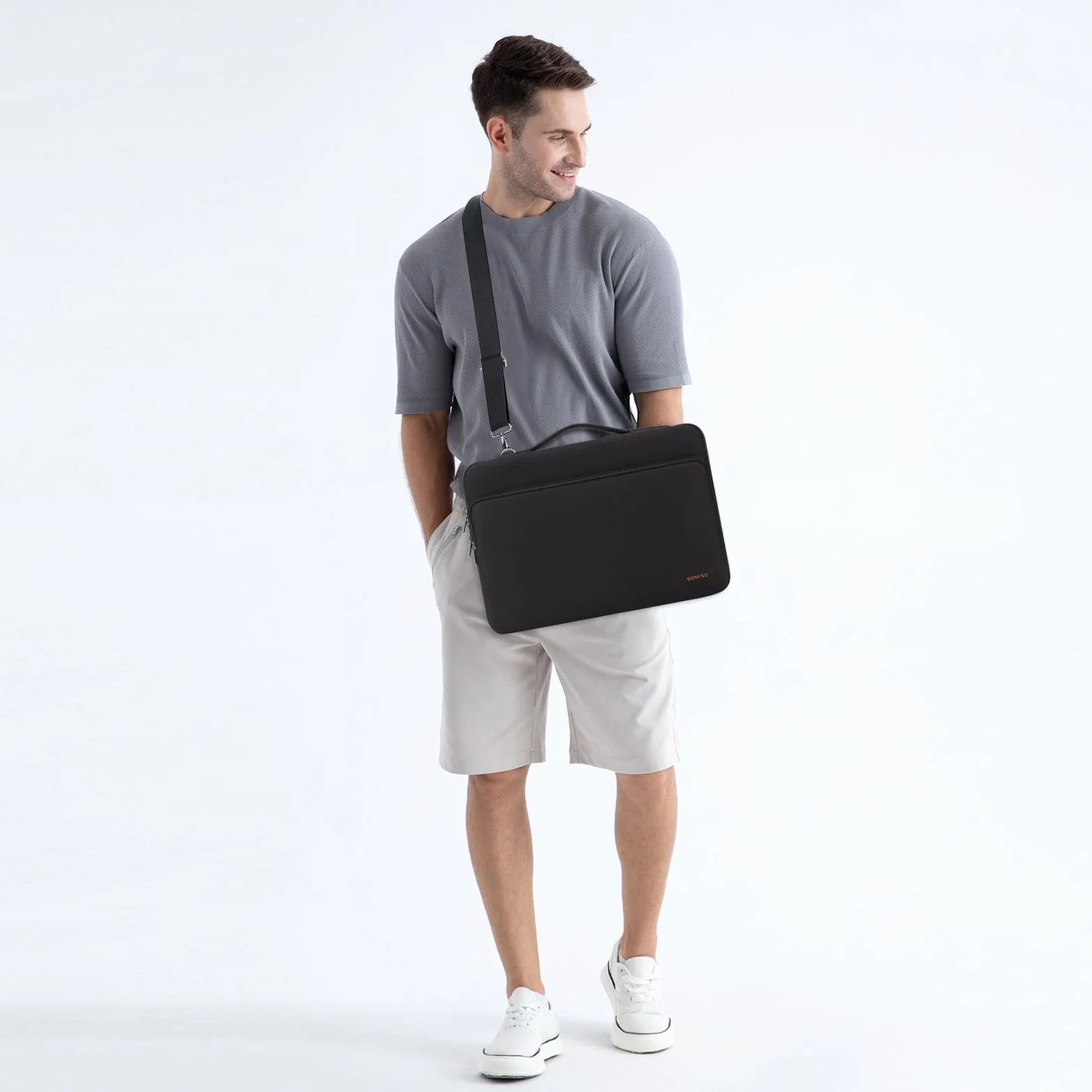 DOMISO 15.6 pollici Custodia Borsa Impermeabile Notebook Portatile Borsa Sleeve Custodia PC Portatile Compatibile con 15.6" HP 15/Lenovo IdeaPad S510/ThinkPad E575/Dell Alienware 15/XPS 15,Nero