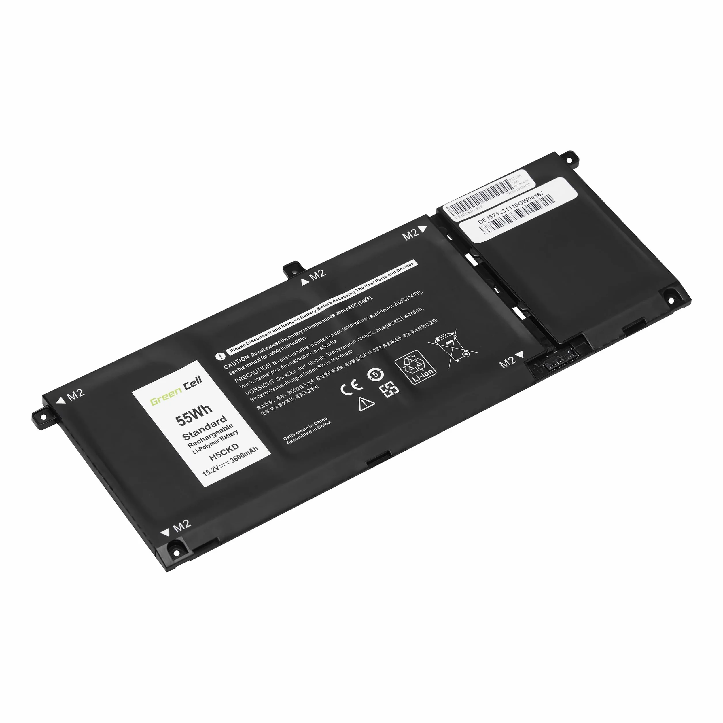 Green Cell Batteria H5CKD TXD03 per Dell Inspiron 13 7306 Silver 14 5400 5401 5406 5408 7300 7405 15 5501 5502 5508 5509 7506 Latitude 3410 Vostro 5300 5301 Portatile (3600mAh 15.2V Nero)