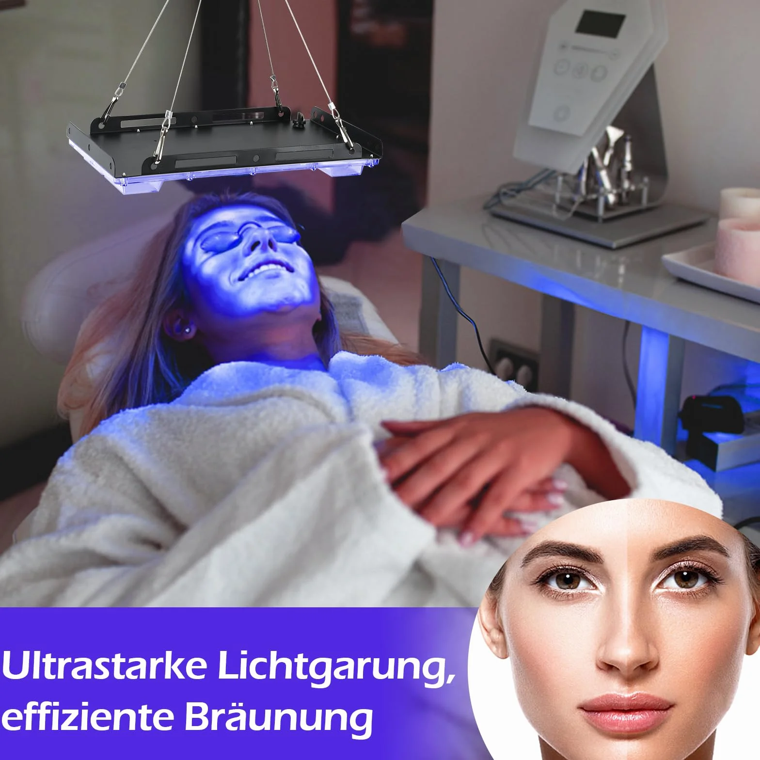 Solarium per la casa 15 W 144 LED USB portatile abbronzante viso corpo