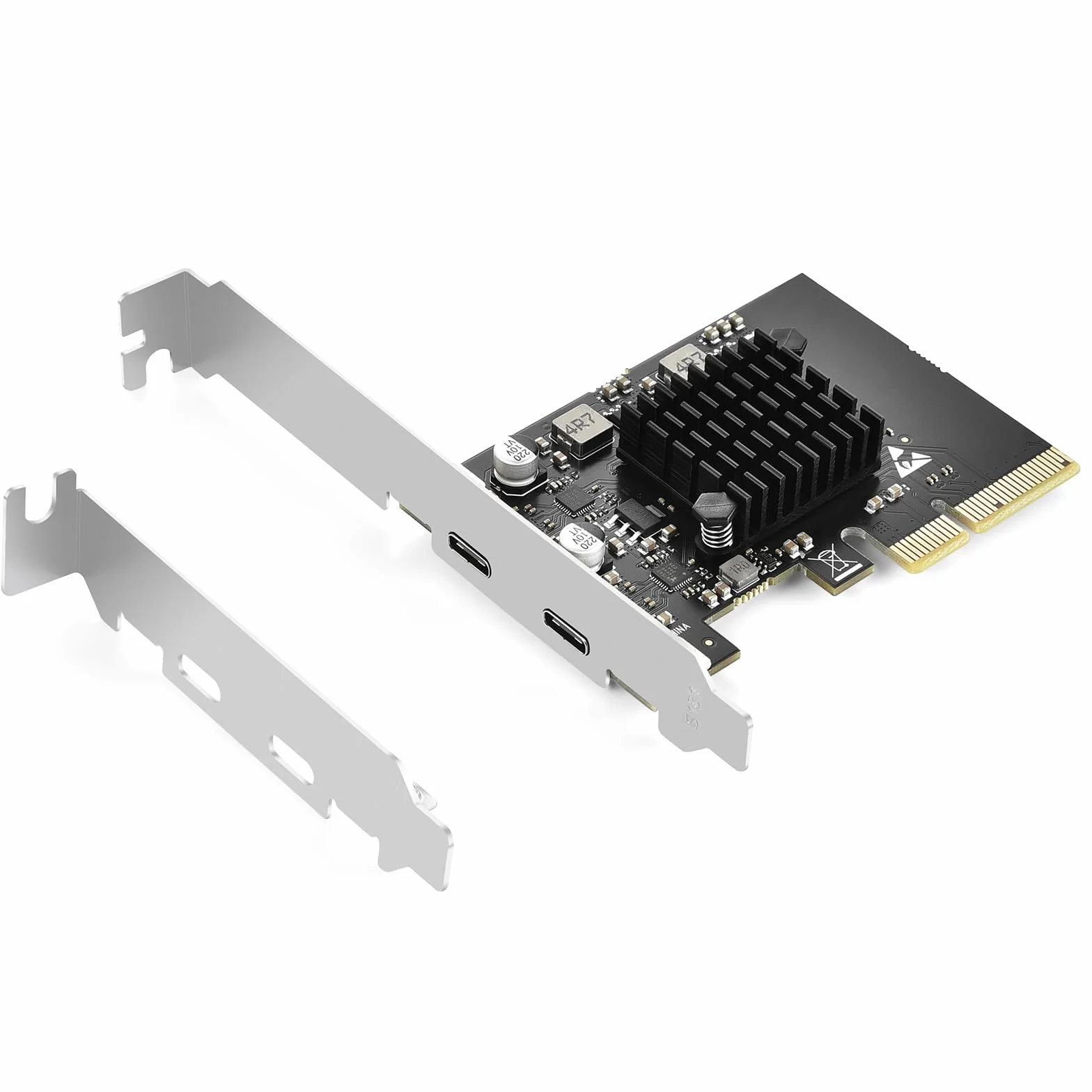 ELUTENG USB C PCIe Card 2 port 2 x 10Gpbs, PCI Express PCIe X4 USB C 3.2 Gen2 scheda di espansione 20Gbps con dissipatore di calore di grande area per PC desktop Windows 11/10/8/7/XP