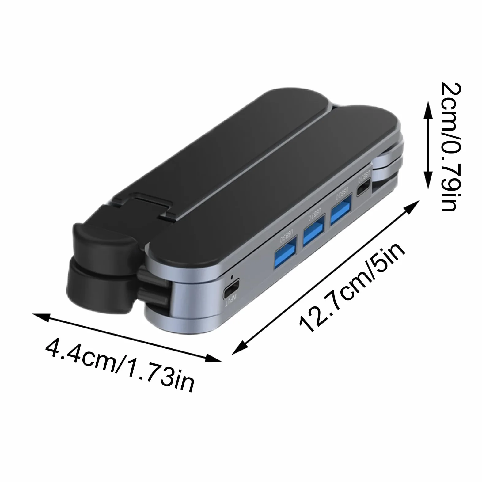 Laptop Docking Stand Base in Lega di Alluminio con USB HUB e Supporto per | Holder Portatile per Laptop Per Casa Ufficio Scrivania Viaggio Business e