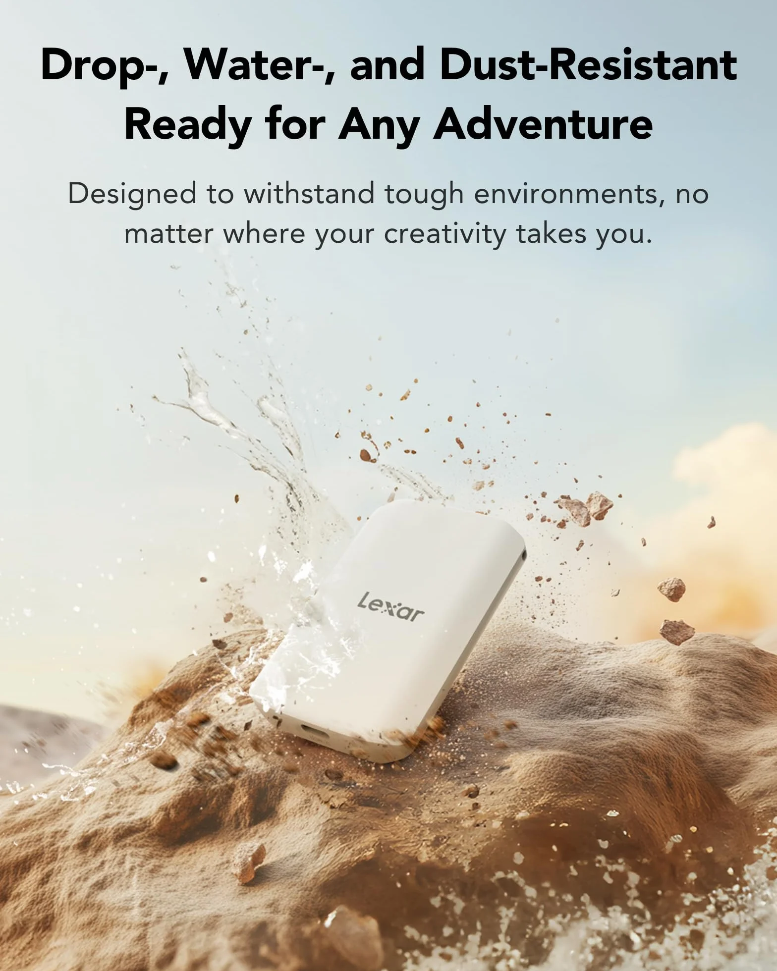 Lexar ES5 Portatile SSD 1TB, USB 3.2 Gen2x2 fino a 2000 MB/s in Lettura e Scrittura, IP65 Protezione,Magsafe Phone SSD,Supporto per Apple ProRes 4K (iPhone 15/16 Pro) e Galaxy S25 8K