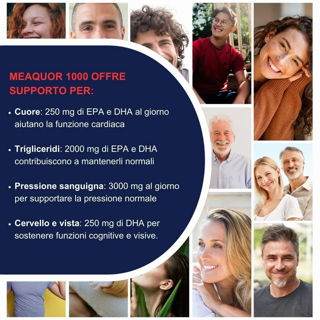 Omega 3 1000mg IFOS 5 Stelle Certificato - Olio di Pesce Privo di Metalli Pesanti, Senza Retrogusto