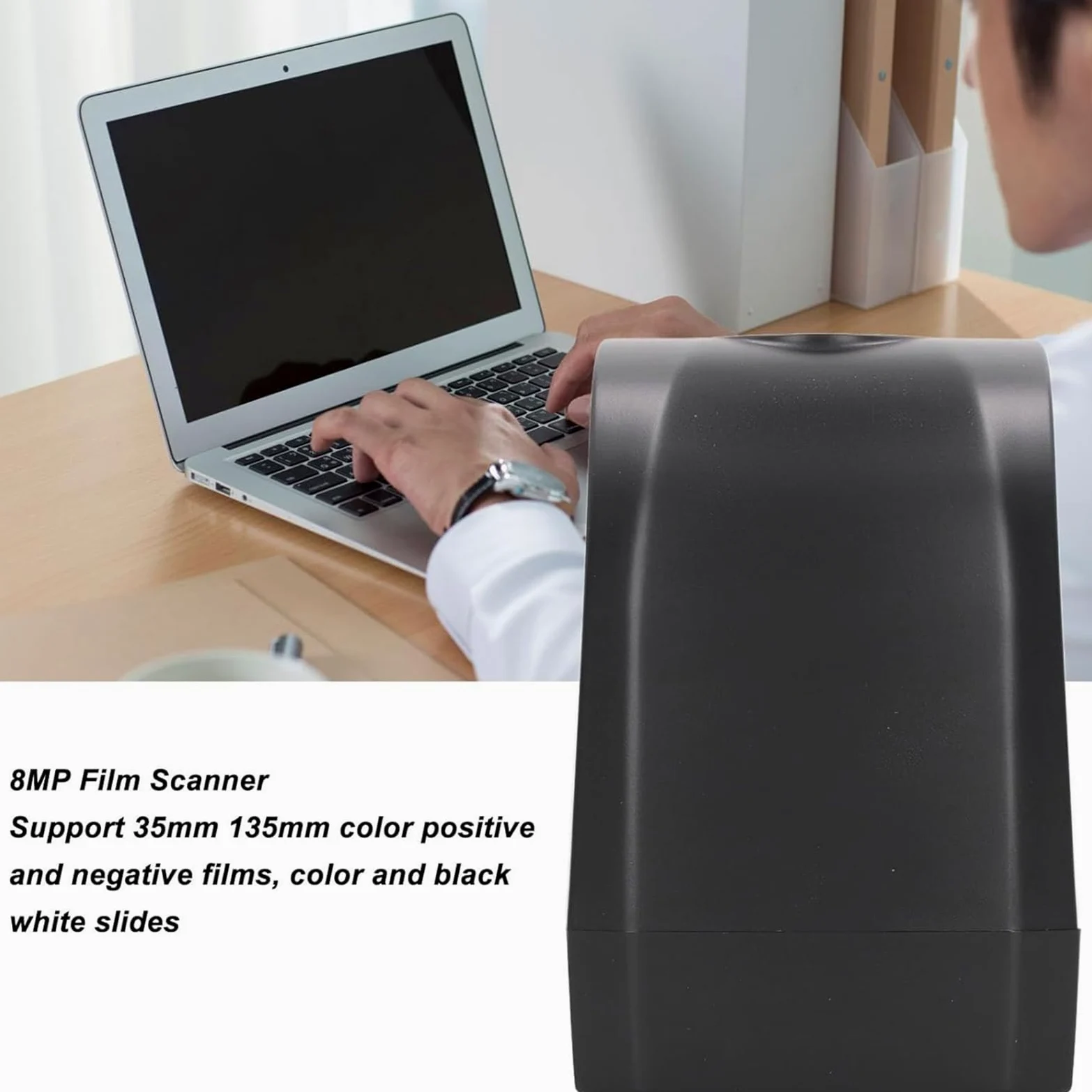 Scanner per pellicole da 8 MP, Scanner per Negativi a Colori Fisso, Supporto anteprima Immagine, funzioni di Riproduzione e Modifica, scansione unidirezionale, per Diapositive a Colori e monocromati